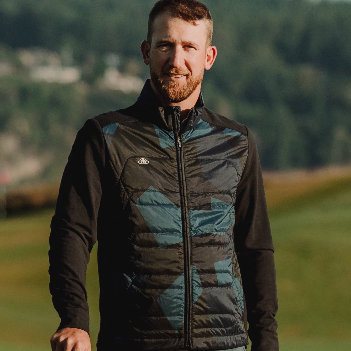 RADMOR Anderson Hybrid Performance Jacket - Blue Graphite Camo - Lightweight Waterproof Outdoor Jacket for Hiking, Camping & Travel