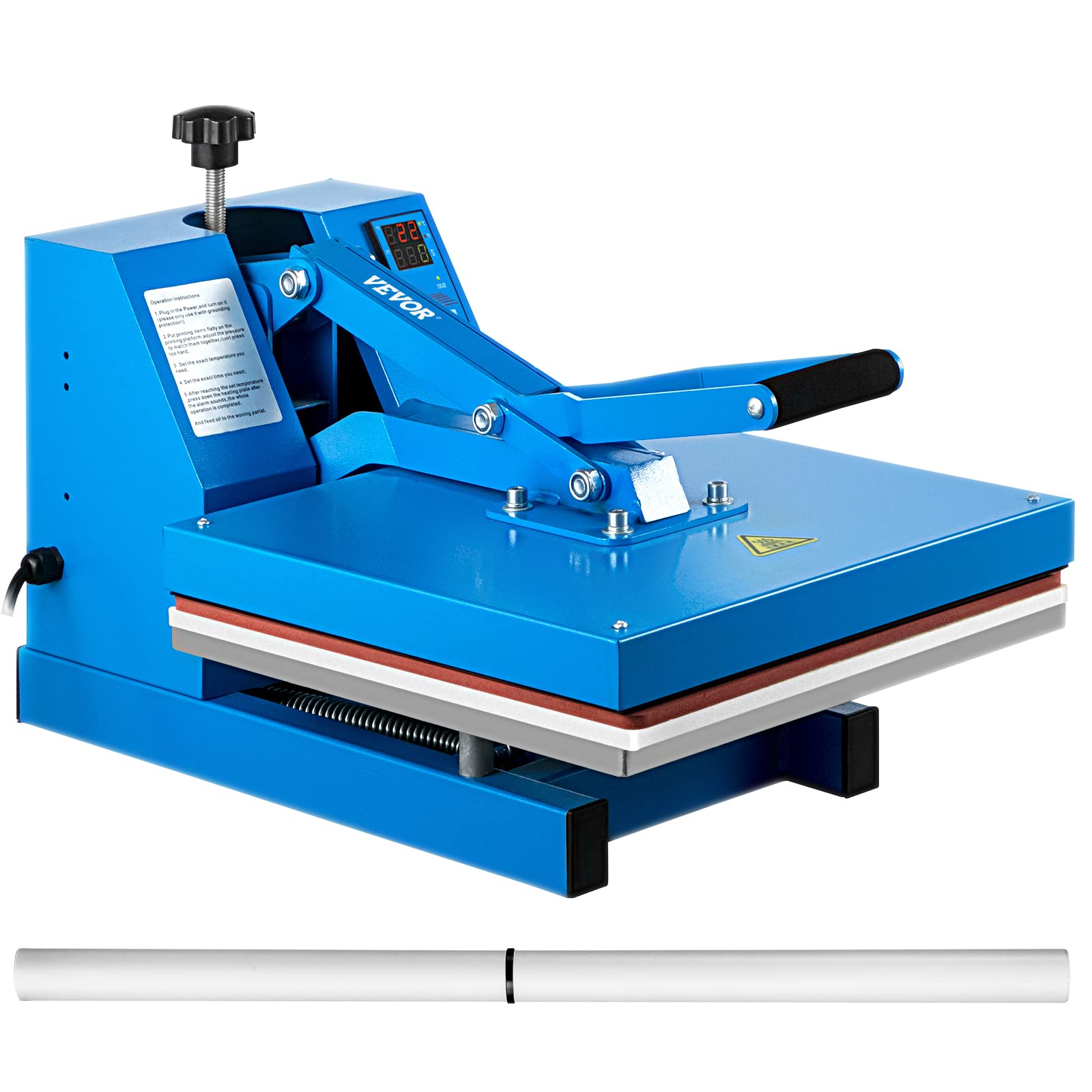 VEVOR 15x15 Inch Heat Press Machine - Industrial Quality T-Shirt & Sublimation Heat Press with Clamshell Design for DIY, Crafts & Apparel Printing (Blue) - Perfect for Custom T-Shirts, Mugs, Hats & More