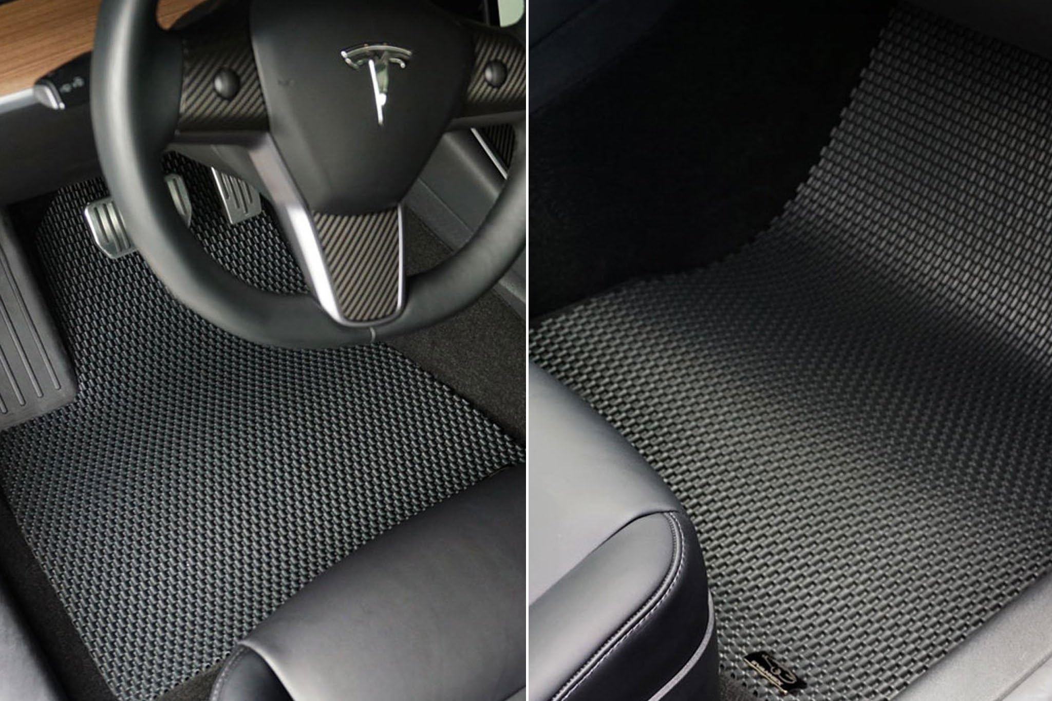 EVANNEX Premium All-Weather Floor Mats for Tesla Model 3 - Heavy Duty Front Row Car Mats - Waterproof & Durable Tesla Accessories - Perfect for Winter, Rain, Mud & Everyday Protection