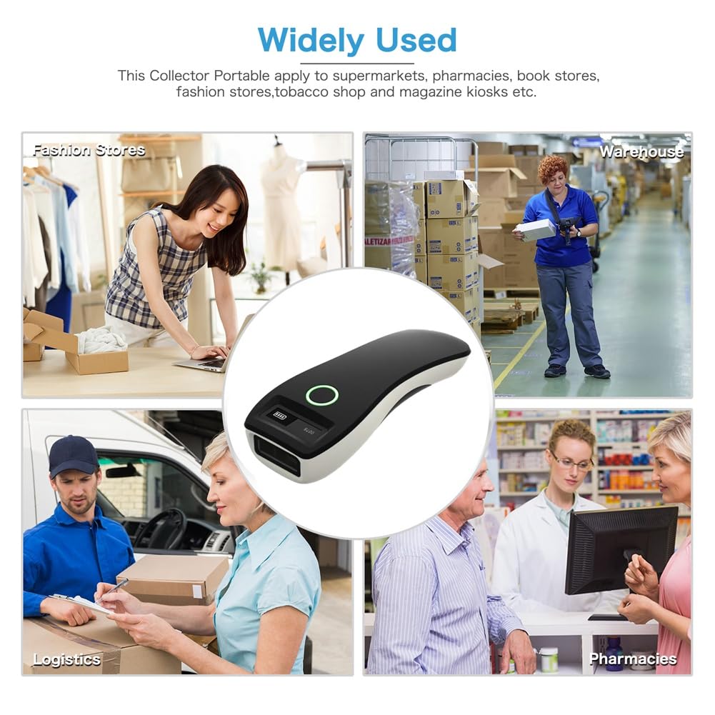 Marran Barcode Scanner HBA-W6 Wireless 1D/2D CMOS Scanner - USB & Bluetooth Mini Pocket QR Code Reader for iOS Android (Black) - Perfect for Retail, Warehouse, and Inventory Management
