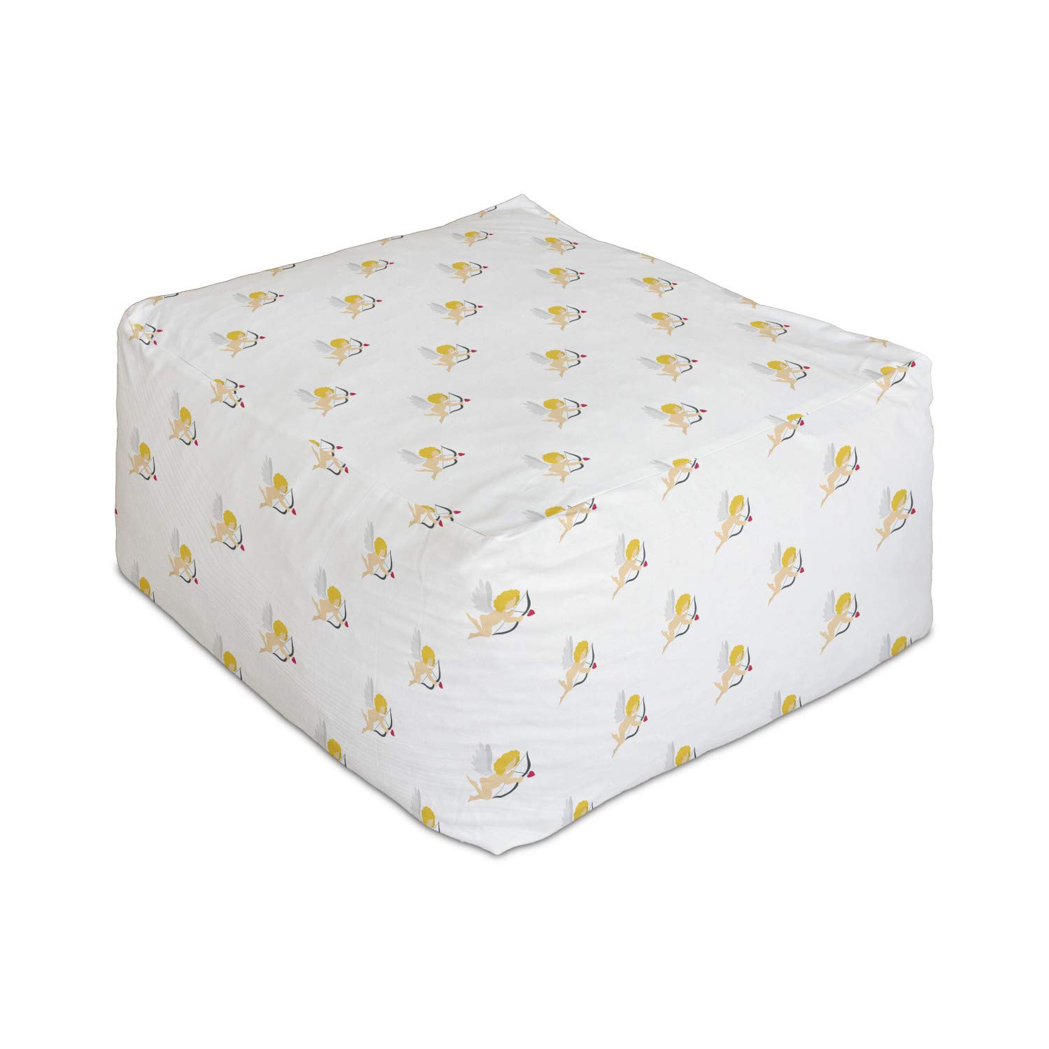 Ambesonne Angel Rectangle Pouf Ottoman - Cupid Love Arrow Mythic Romance Design, 25