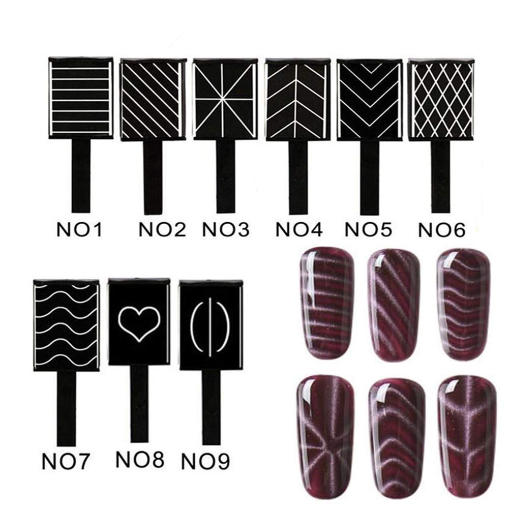 15Pcs Magnetic Nail Art Kit - Magnet Stick, Pen & Plates for 3D Cat Eye Gel Polish | DIY Manicure Tools for Home & Salon Use