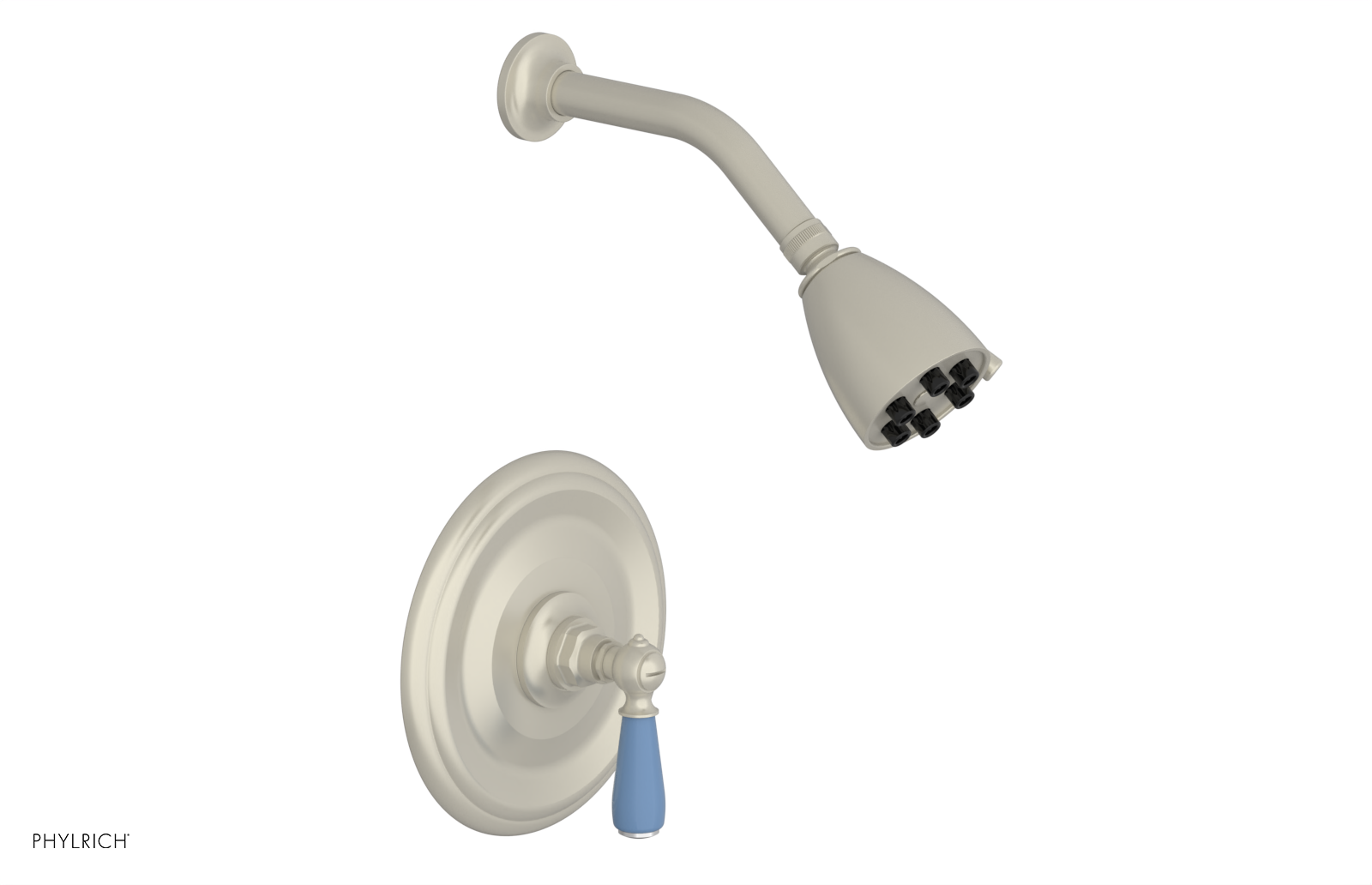 Jamestown Pressure Balance Shower Set with Lever Handle & Light Blue Accents - 165 22 - Perfect for Modern Bathroom Renovations & Spa-Like Shower Experience