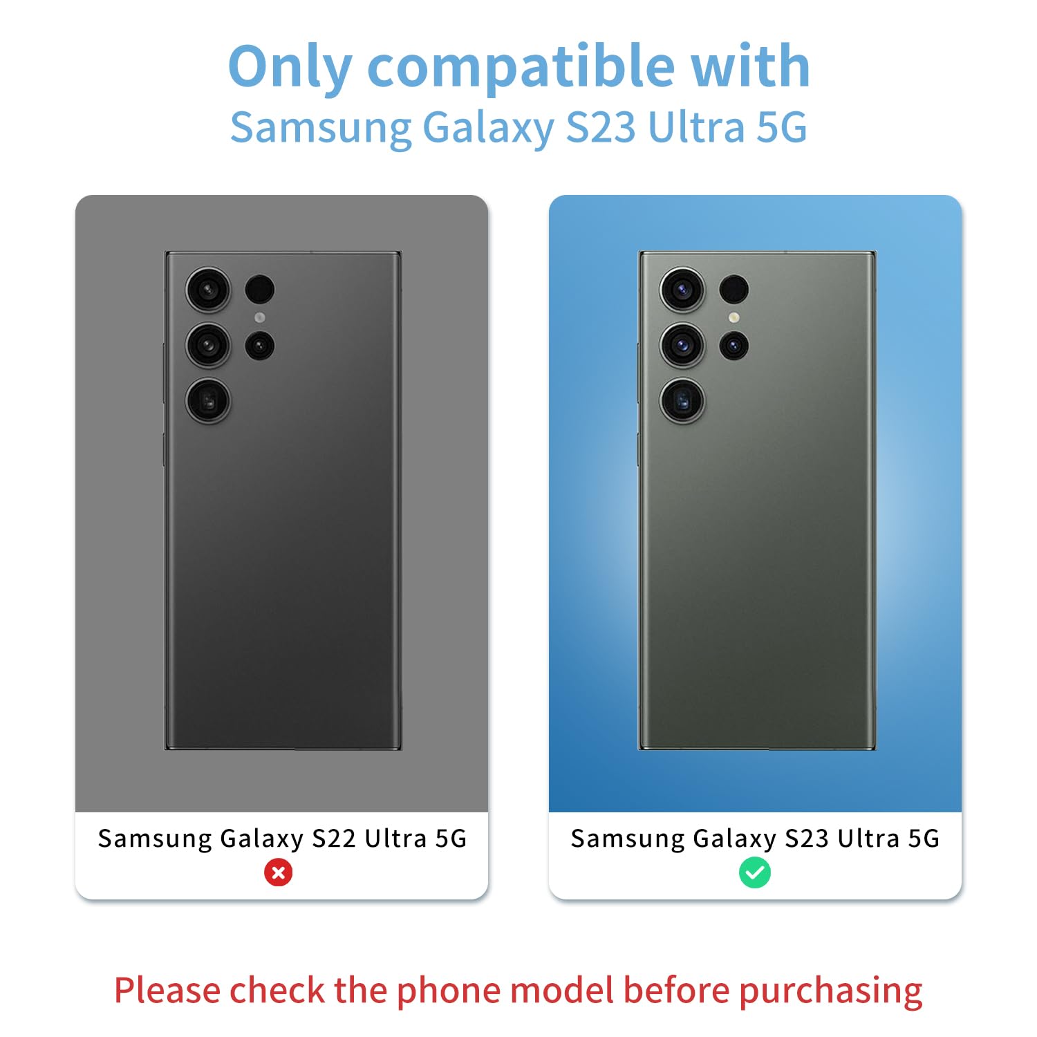 2 Pack Samsung Galaxy S23 Ultra Rear Camera Lens Glass Replacement with Pre-Installed Adhesive - Includes Repair Tools, Installation Manual & Lens Protector for DIY Phone Repair & Protection