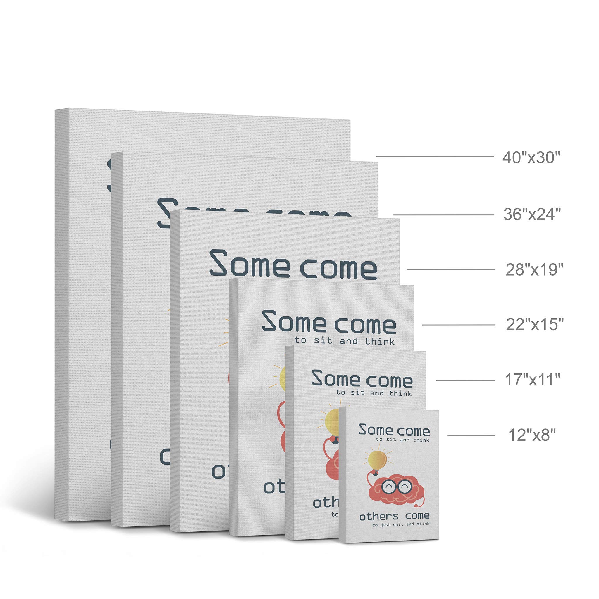 Funny Bathroom Wall Art - 'Some Come to Sit and Think Others Come to Just Shit and Stink' Quote Canvas Print - Ready to Hang Toilet Decor Sign (36x24 Inches) - Perfect for Powder Rooms, Guest Bathrooms & Home Humor - Made in USA