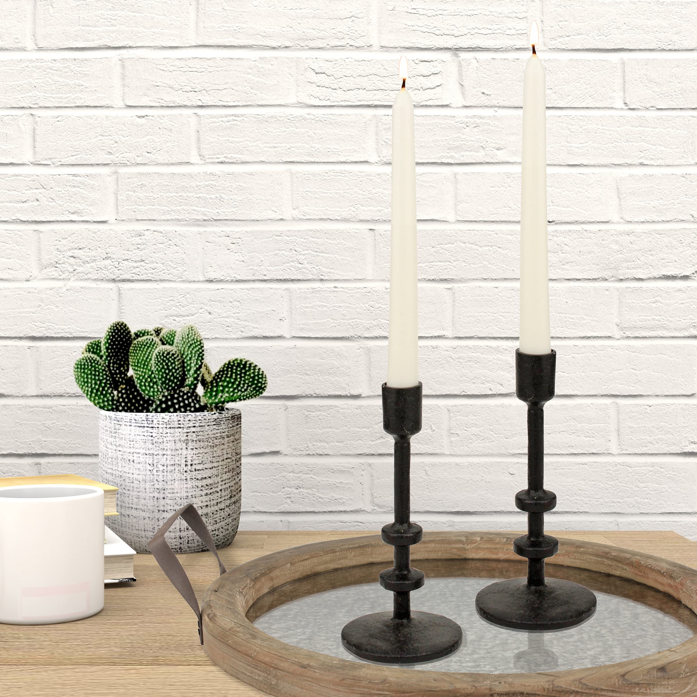 Stonebriar 10-Inch White Unscented Dripless Taper Candles - Pack of 30, 7-Hour Burn Time - Perfect for Weddings, Dinner Parties & Holiday Decorations
