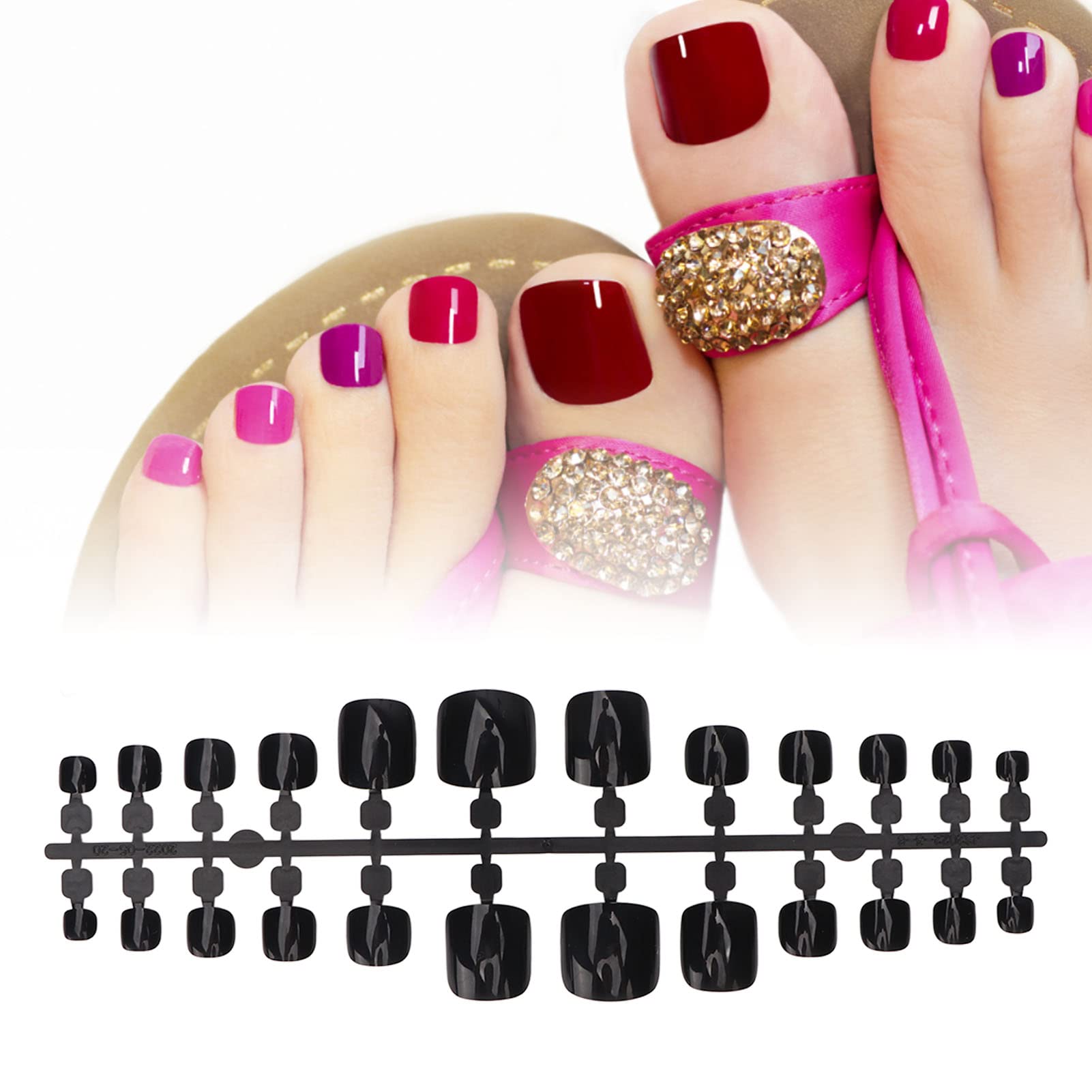 240 Pcs Full Cover False Nail Tips - Glossy Black Press On Nails for Salon & DIY Manicure | Perfect for Parties, Weddings & Special Occasions