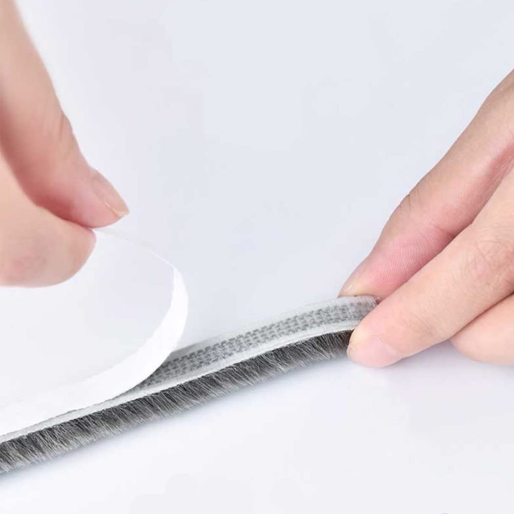 BowieMall® 10M Self-Adhesive Weather Stripping Seal - Dustproof, Soundproof & Windproof Brush Strip for Windows & Doors | Perfect for Window Frames, Sills & Bottom Gaps to Block Drafts, Noise & Dust