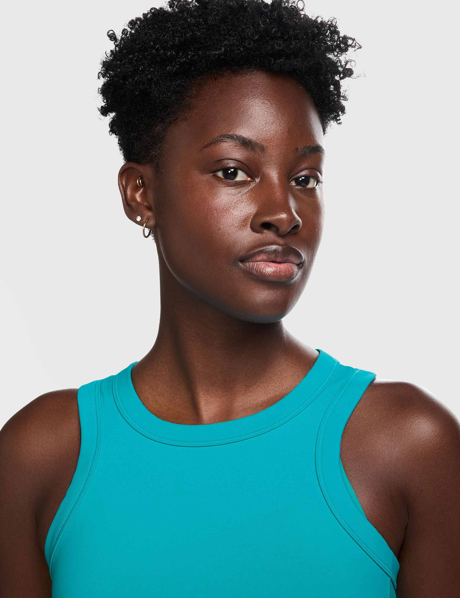 Nike Dri-FIT Cropped Tank Top for Women - Moisture-Wicking, Breathable Workout Top in Dusty Cactus/Black - Perfect for Yoga, Running & Gym