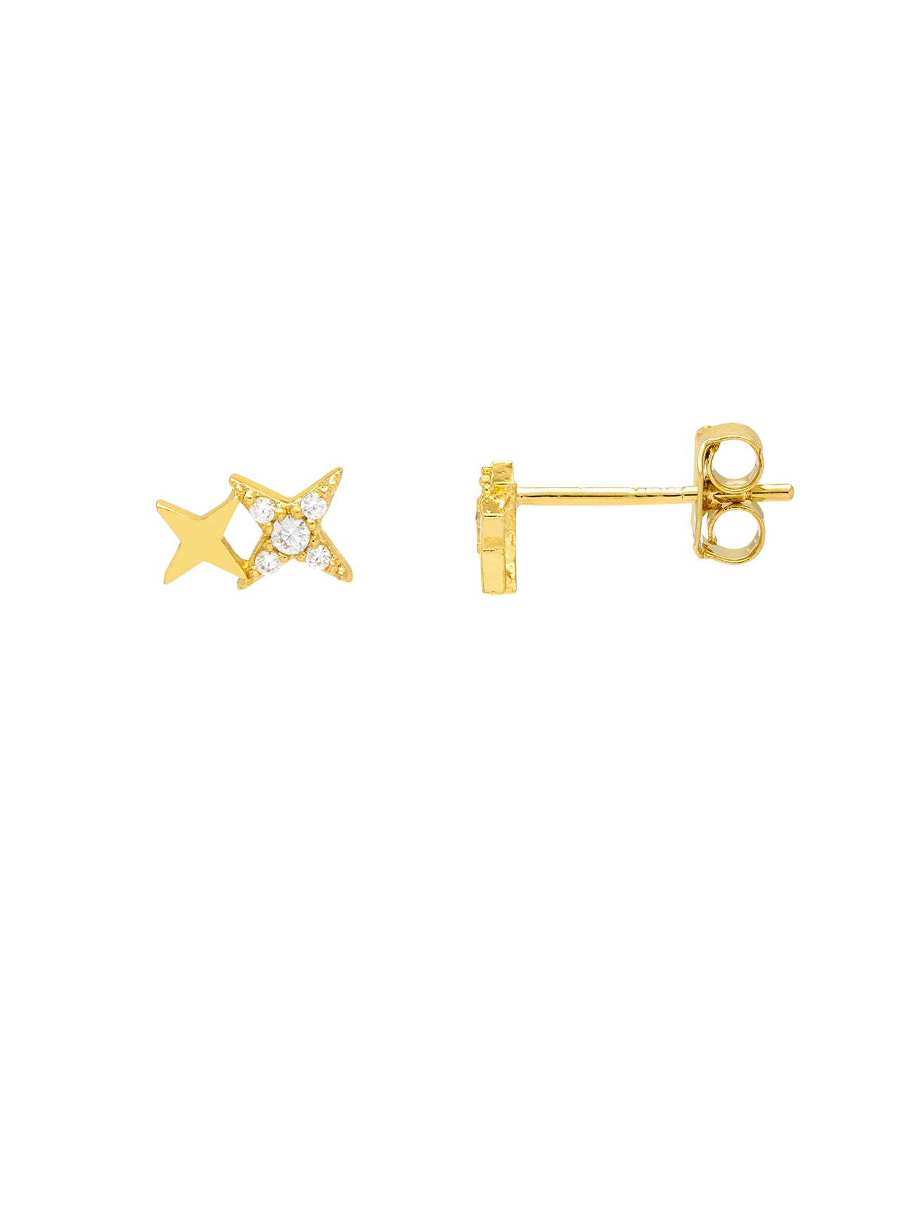 Duo Star Stud Earrings EBE5776G - Elegant Fashion Jewelry for Women, Perfect for Parties, Weddings & Everyday Wear
