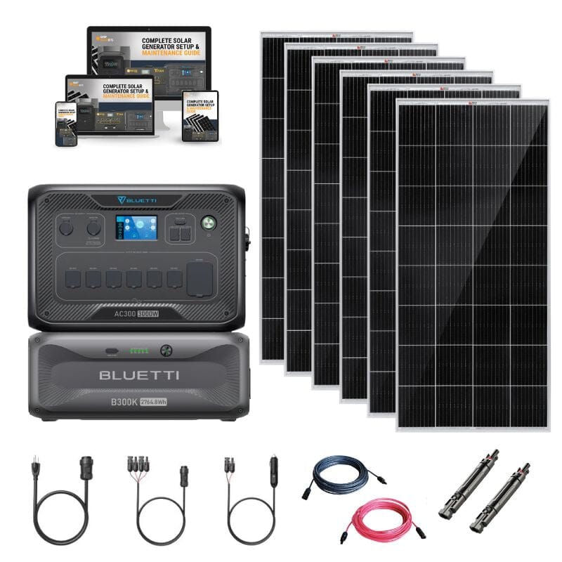 Bluetti AC300 3000W Solar Power Station with 3072Wh Capacity | Portable Solar Generator Kit with Customizable Bundle Options | Perfect for Camping, RV Trips & Emergency Power Backup