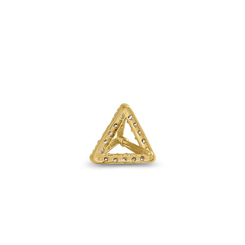 14K Solid Yellow Gold Trendy Triangle CZ Stud Earrings for Women - Perfect for Parties, Weddings & Everyday Elegance