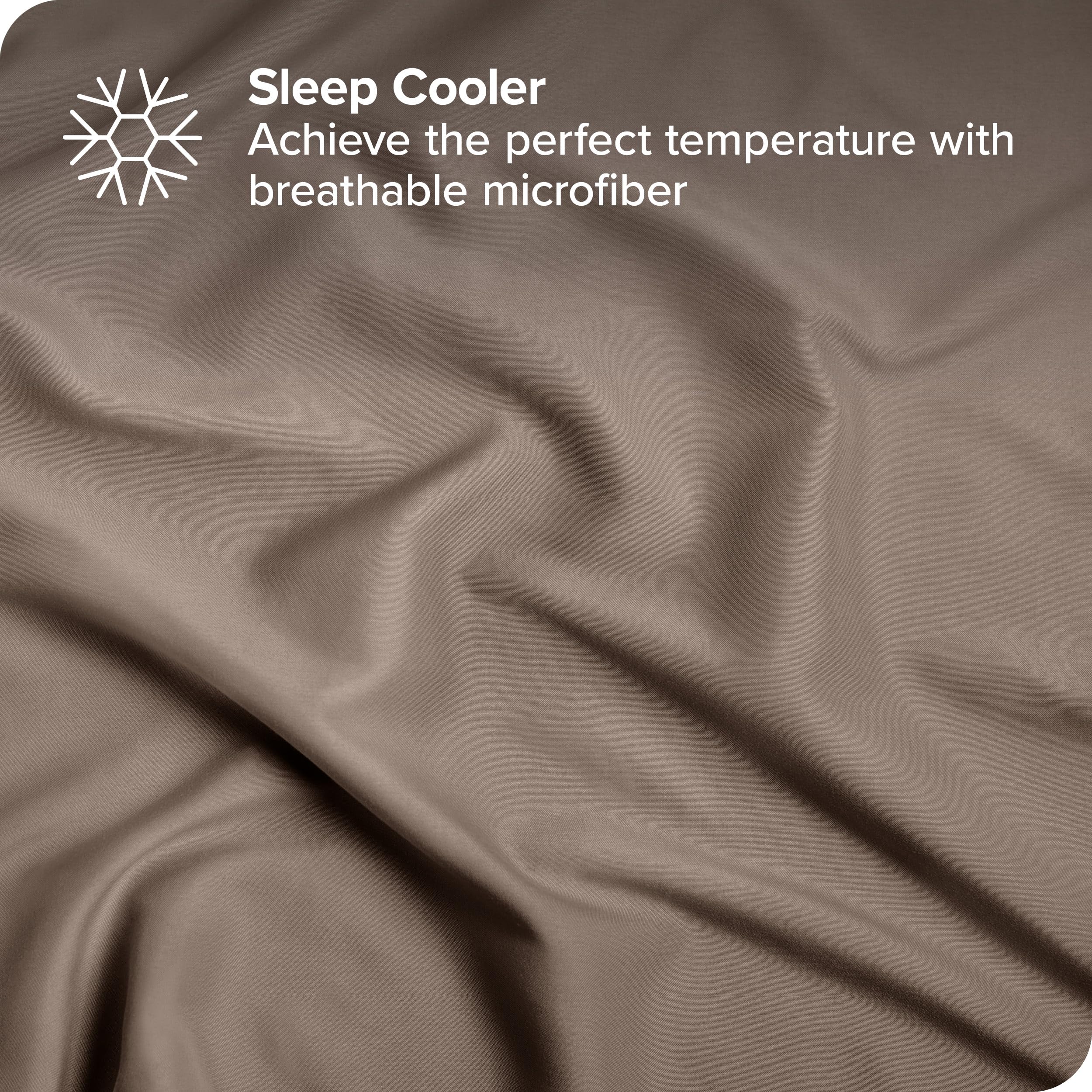 Bare Home Reversible Down Alternative Comforter & Sheet Set - Full Size Bedding Set in Taupe/Sand - Ultra Soft & Breathable for All Seasons - Perfect for Guest Rooms, Dorms, and Cozy Bedrooms