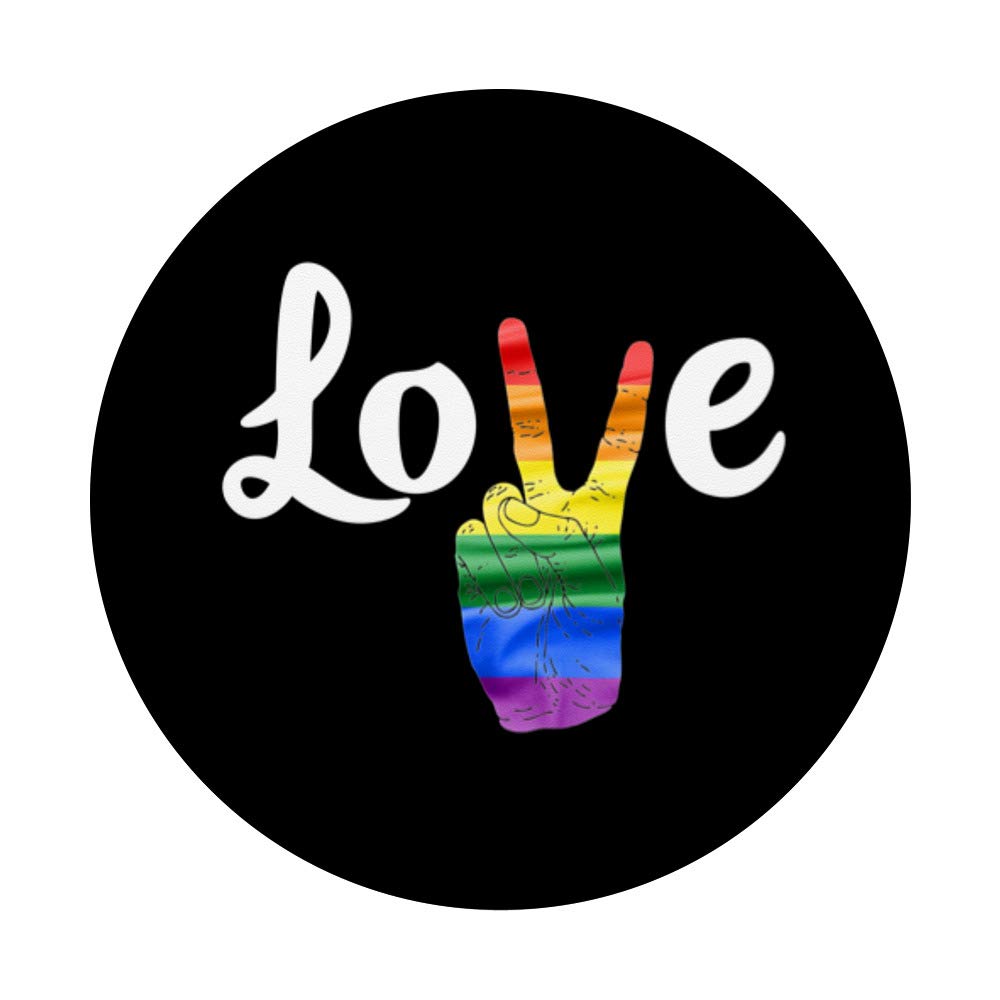 Rainbow Flag PopSockets PopGrip with Peace Sign - Swappable Phone Grip for iPhone, Samsung & Tablets - Perfect for Pride Events, LGBTQ+ Support & Everyday Use
