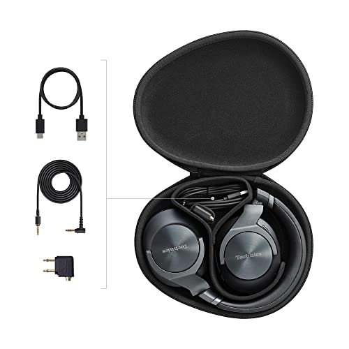 Technics EAH-A800 Premium Closed-Back Wireless Headphones with Noise Cancellation - Black | Perfect for Travel, Office & Home Listening
