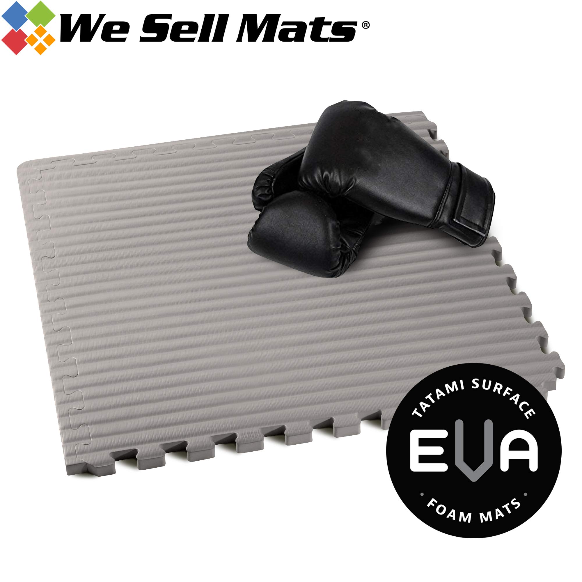 3/4 Inch Thick EVA Foam Interlocking Exercise Mats - Martial Arts, MMA, Home Gym & Anti-Fatigue Floor Tiles with Tatami Pattern (24