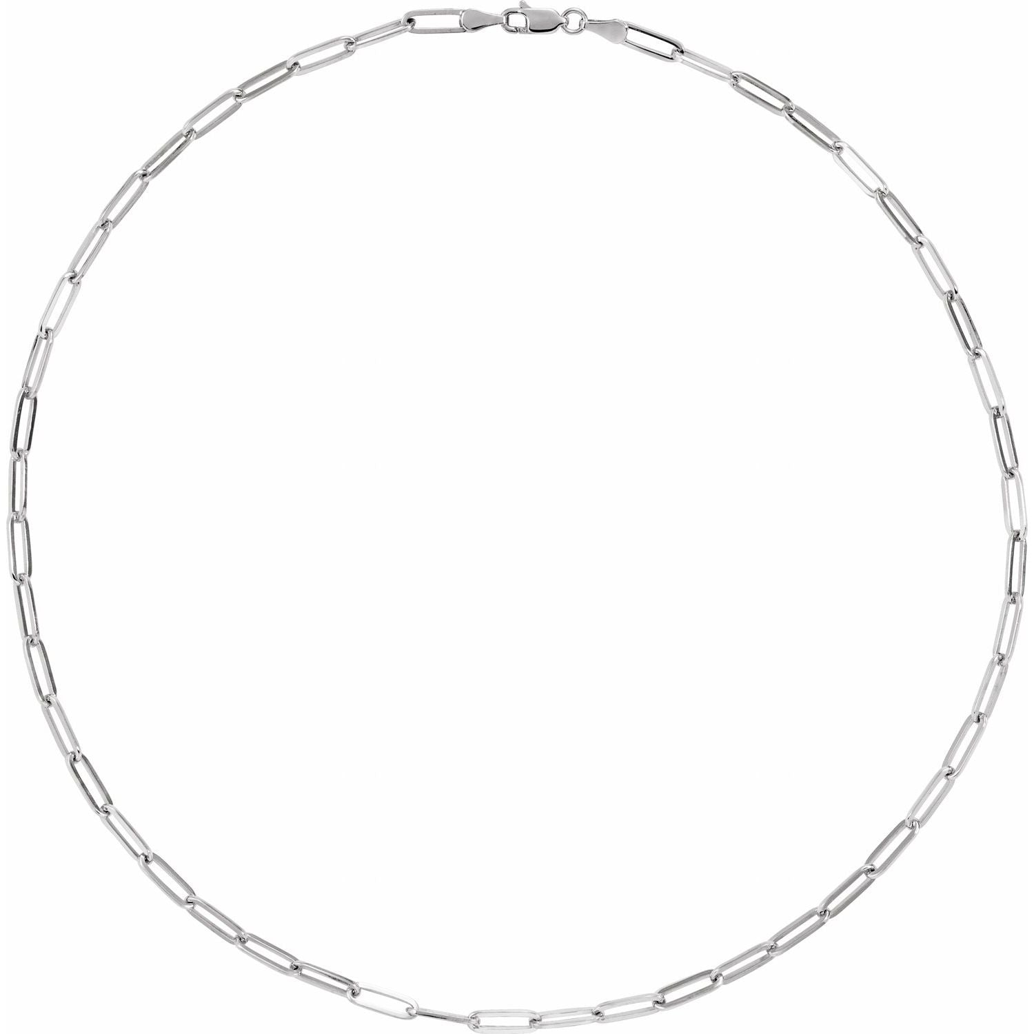 14K Gold 3.85mm Paperclip Style 18 Inch Chain Necklace - Elegant Layering Piece for Women, Perfect for Everyday Wear & Gift Giving