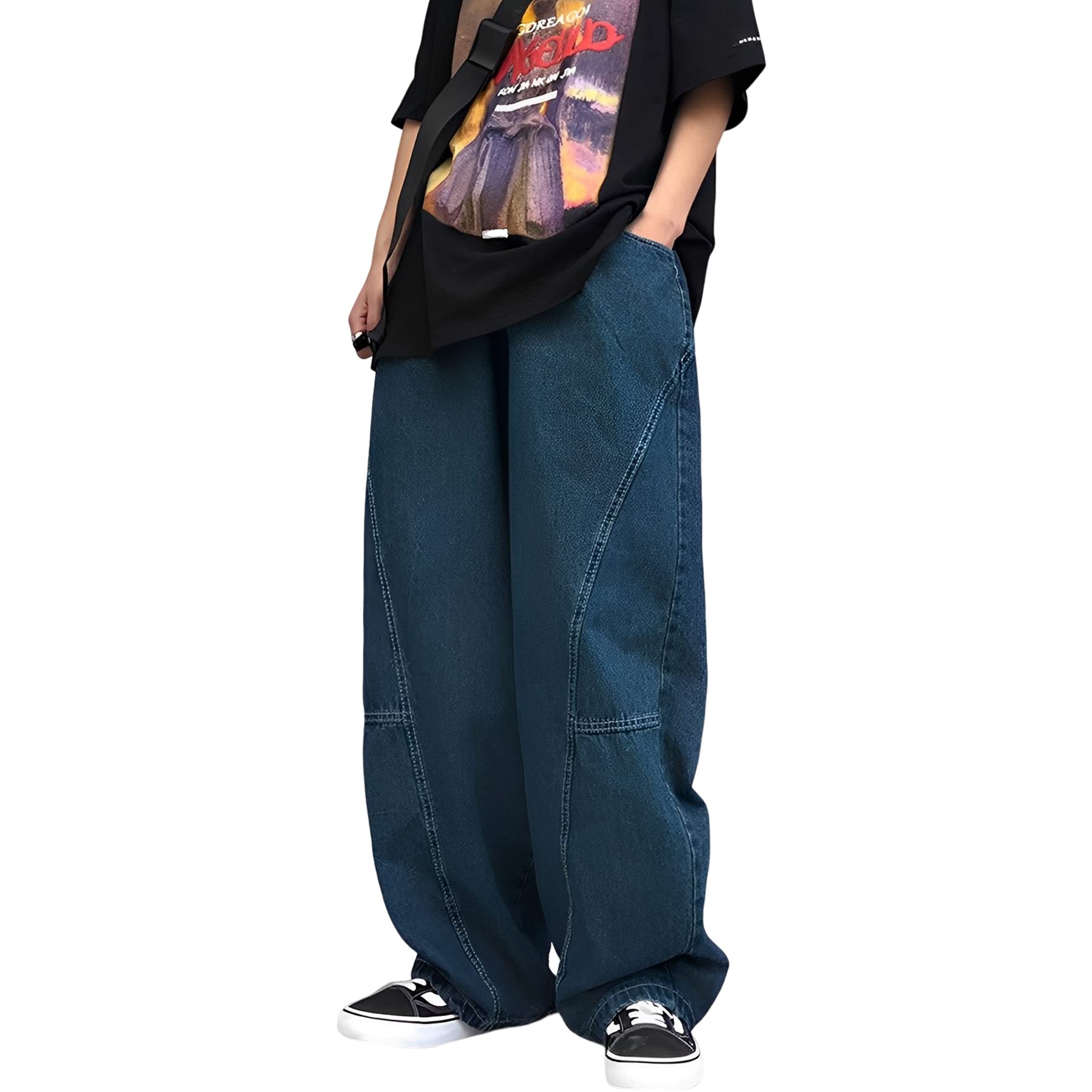 Y2K Vintage Baggy Jeans for Women - High Street Boyfriend Pants, Wide Leg Hiphop Denim Trousers | Casual Streetwear Fashion | Perfect for Concerts, Parties & Everyday Wear