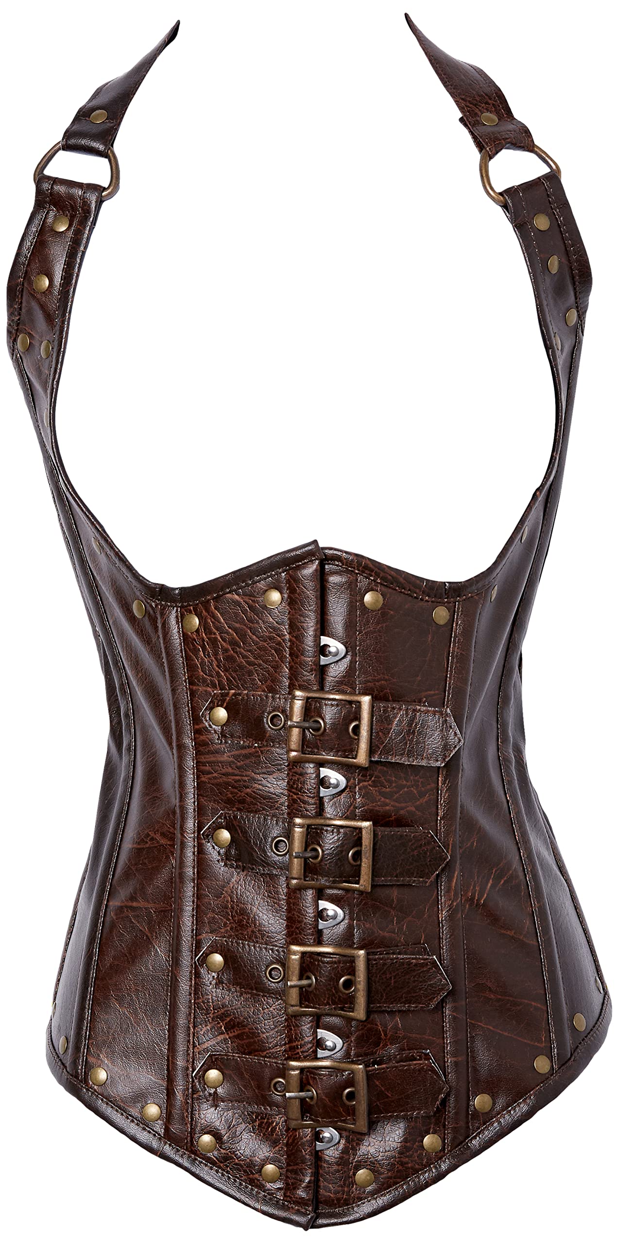 Steel Boned Faux Leather Underbust Corset Top for Women - Vintage Daisy Design, Waist Training, Gothic Fashion, Burlesque & Cosplay Costume Accessory