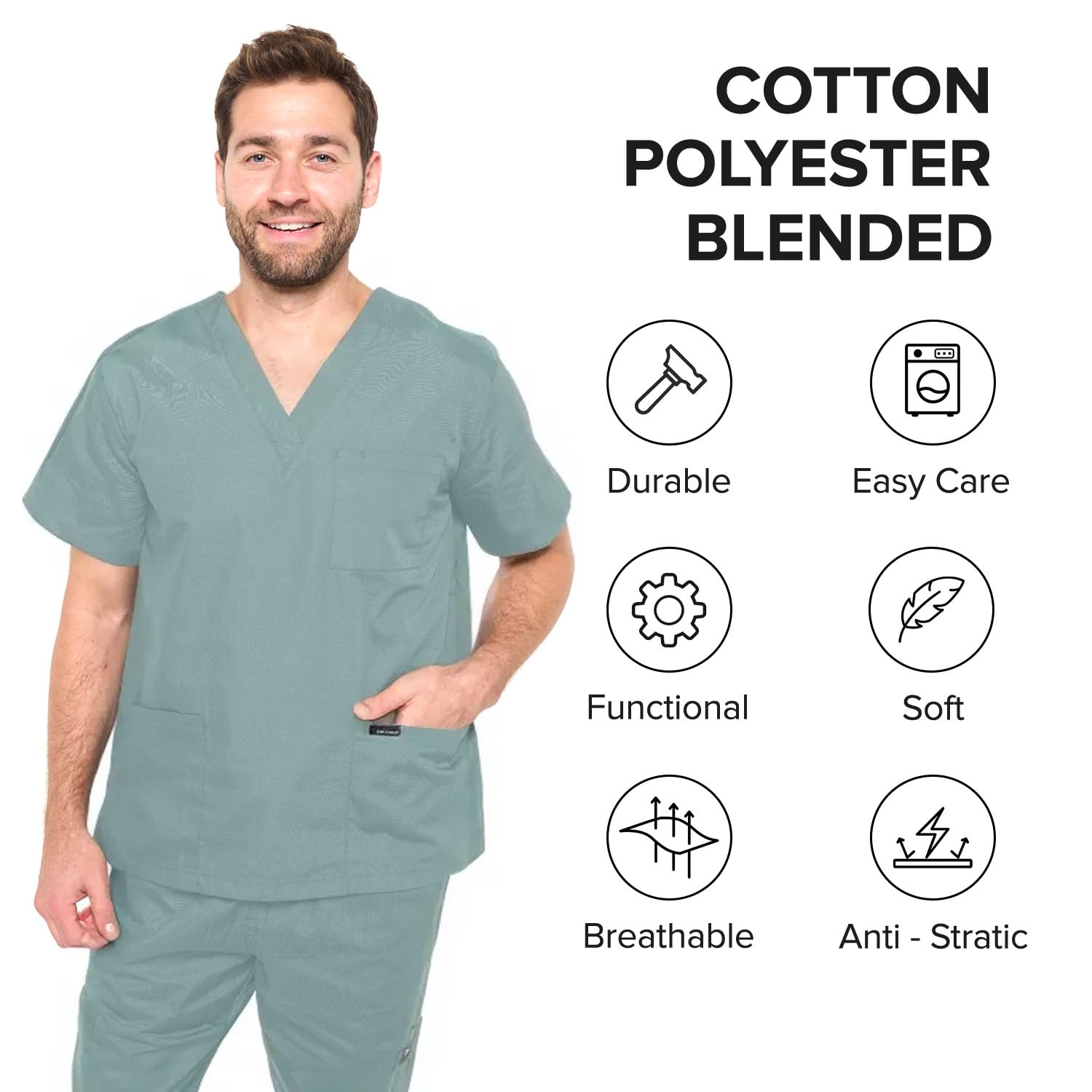 **Dagacci Unisex Medical Scrubs Pants for Women & Men – Comfortable & Durable Healthcare Uniform for Nurses, Doctors & Medical Professionals – Perfect for Hospitals, Clinics & Work Shifts**