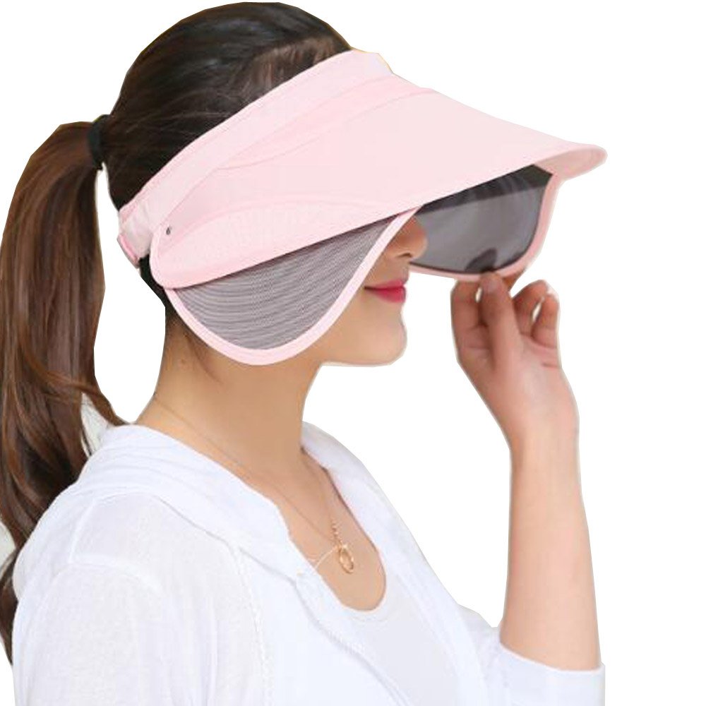 Flyou Women's Sun Visor Hat - UV Protection Wide Brim Adjustable Headband for Running, Golf, Tennis, Beach & Outdoor Activities