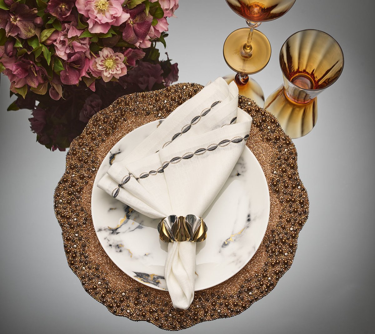 Enigma Gold & Silver Napkin Rings Set of 4 - Elegant Tableware for Weddings, Dinner Parties & Holiday Decor