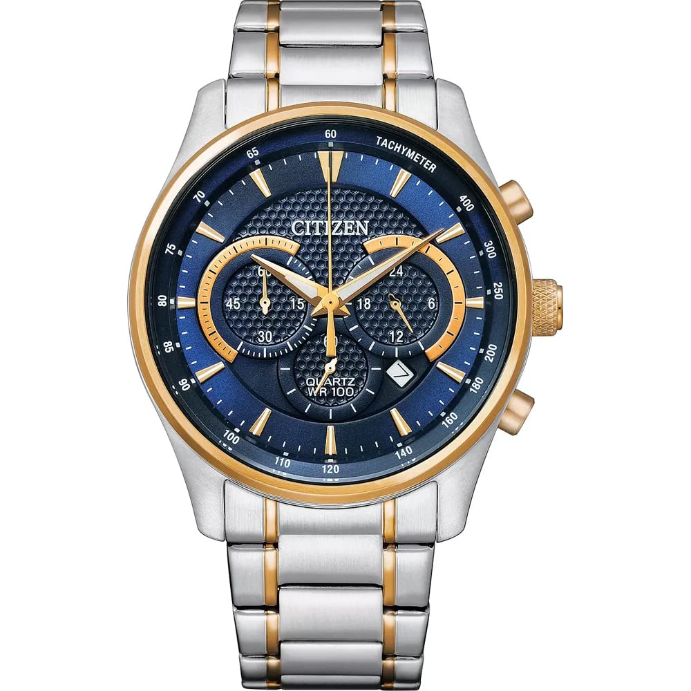 Citizen Men's Chronograph Quartz Watch AN8194-51L - Stainless Steel Strap, Water Resistant, Date Display - Perfect for Business, Casual & Outdoor Activities