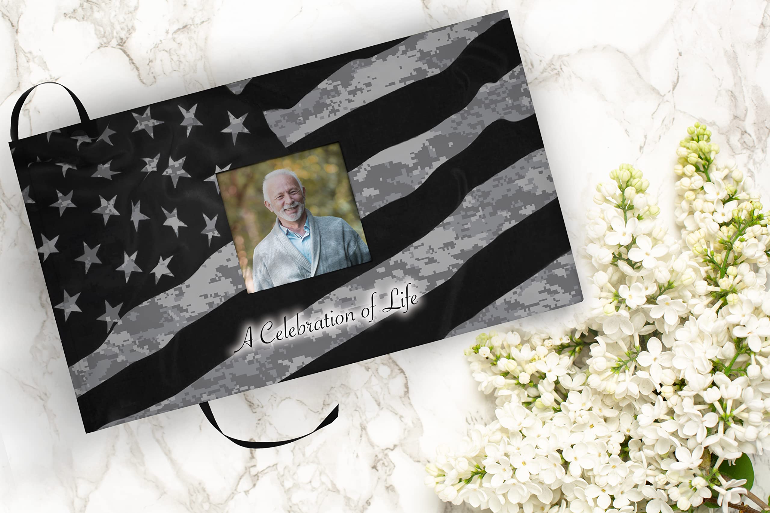 Military UCP Camo Funeral Guest Book - Memorial Service Guest Book for Celebration of Life - Durable Keepsake for Funeral, Wake & Memorial Events - Perfect for Army Veterans & Military Families