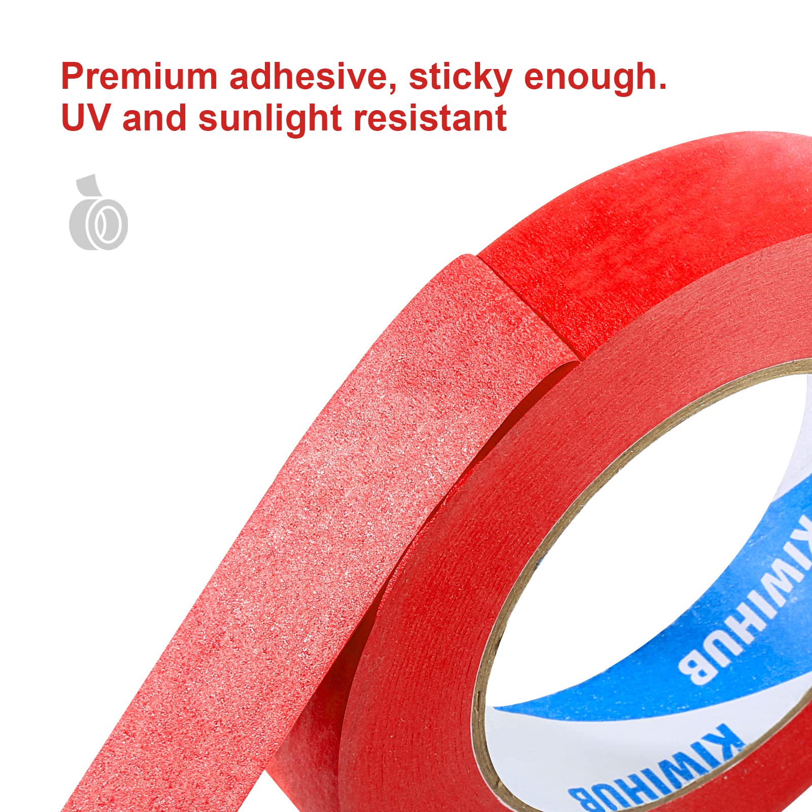 1 Inch x 60 Yards Red Painter's Tape - Low Residue Masking Tape for Painting, Labeling, DIY Crafts, Home Decor & School Projects | Perfect for Wall Protection, Art Projects & Home Improvement