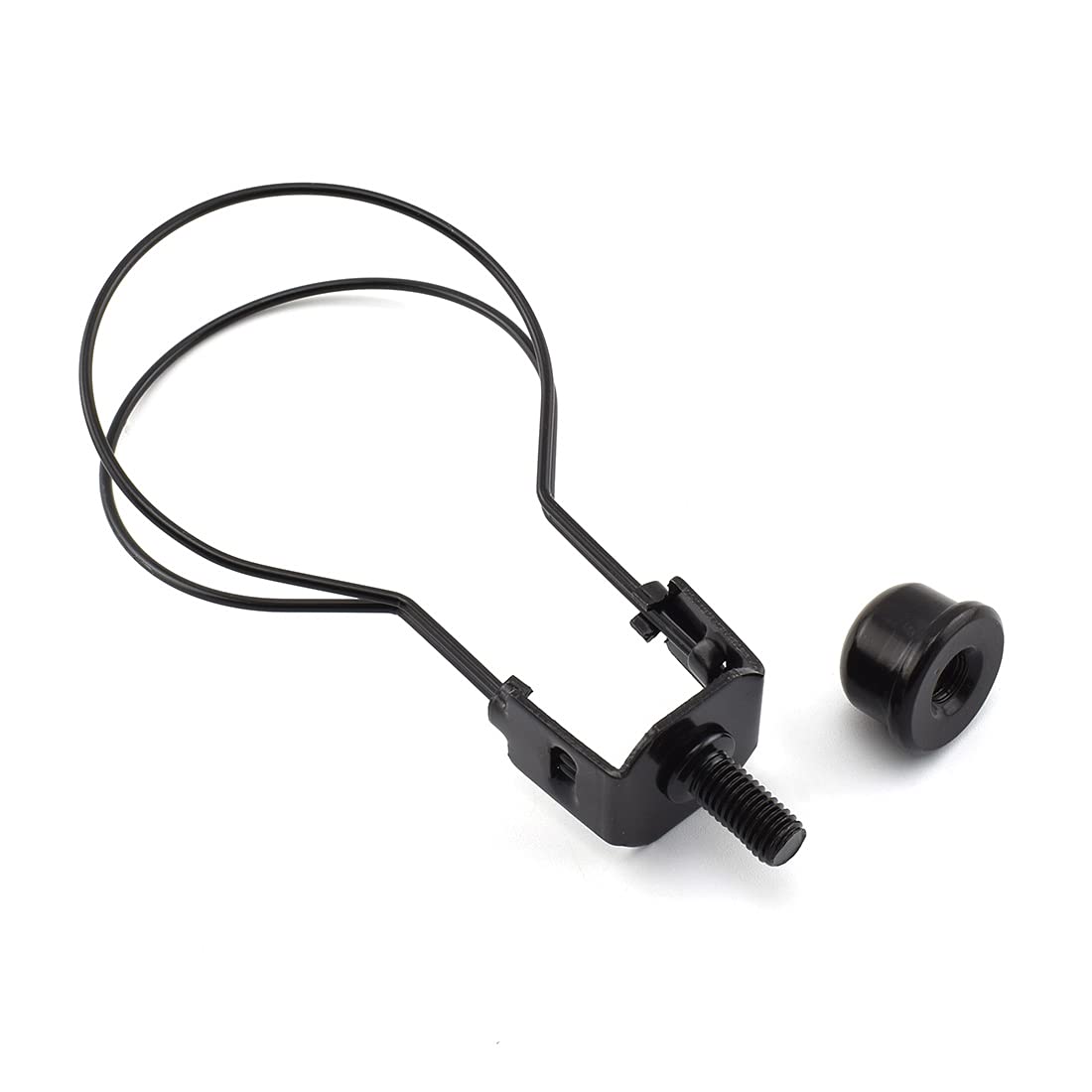 2-Pack Black Lamp Shade Light Bulb Clip Adapter with Solid Finial - Compatible with Table & Floor Lamps for Living Room, Bedroom & Office Decor