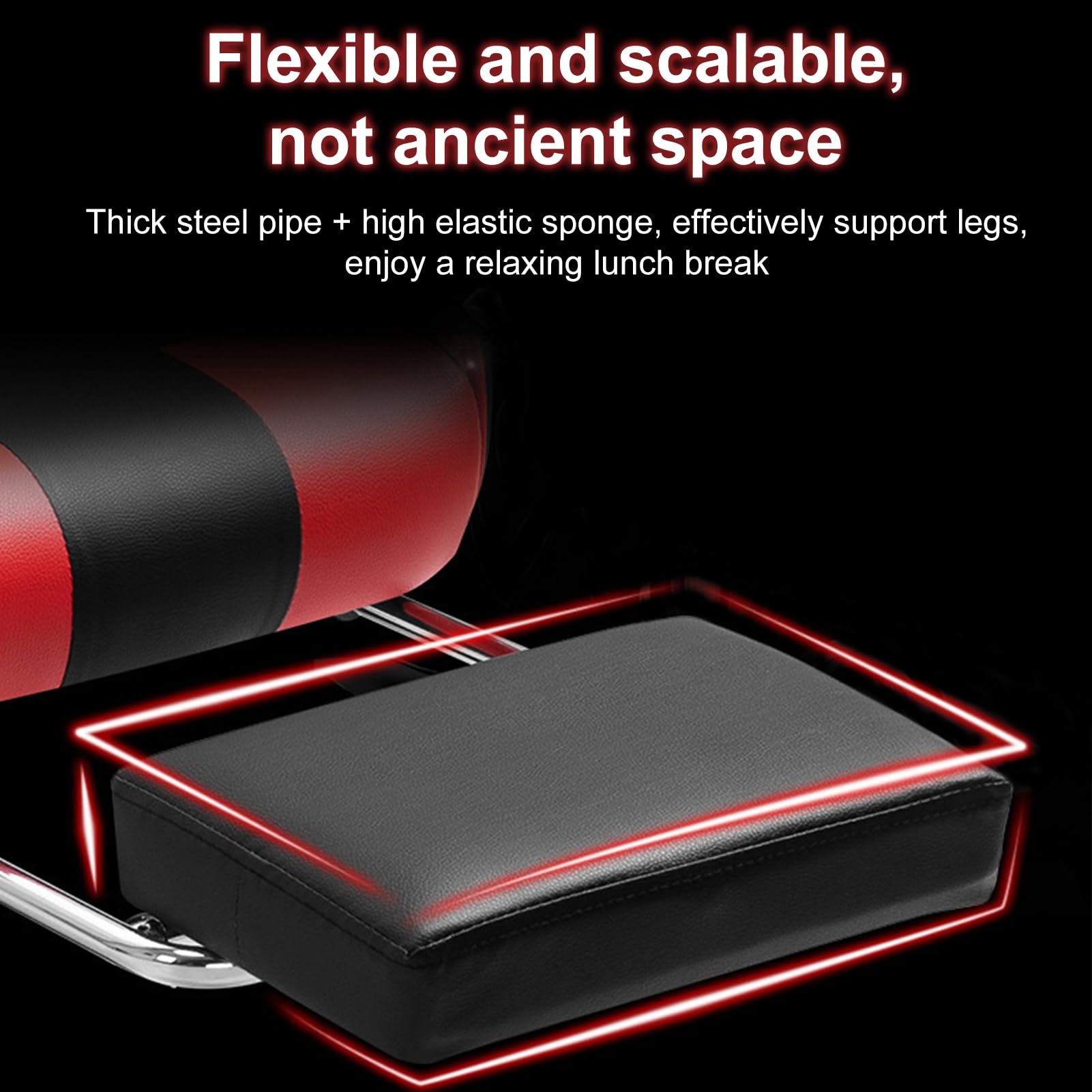Premium Ergonomic Gaming Chair with Massage, Bluetooth Speakers & RGB LED Lights - Adjustable Height & Footrest - Black & Red - Perfect for PC Gaming, Streaming & Home Office Setup