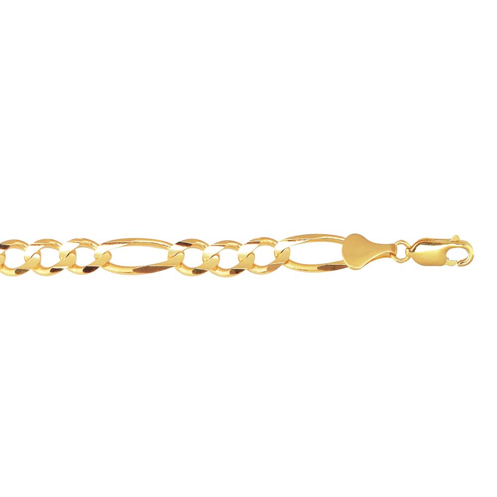 10K Gold 7.9mm Figaro Chain Necklace for Men - Durable 14K Gold Plated Jewelry - Perfect for Gifts, Weddings & Everyday Wear