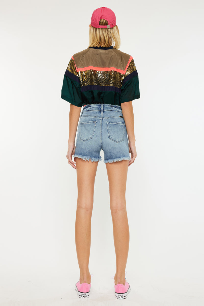 Carnelia High Waist Shorts for Women - Comfortable Stretchy Denim Shorts for Summer | Perfect for Casual Wear, Beach, and Outdoor Activities