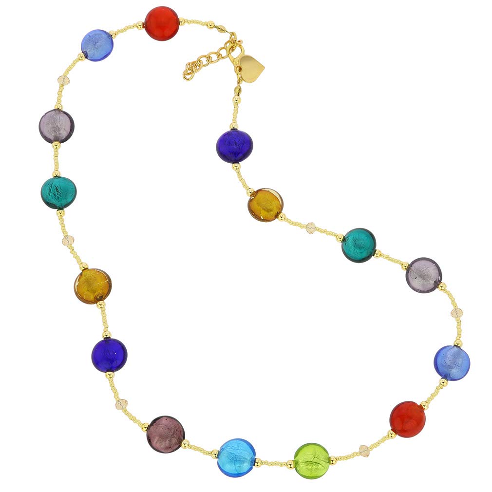 Venetian Murano Glass Beatrice Necklace - Handmade Multicolor Italian Jewelry for Women | Perfect Gift for Weddings, Anniversaries & Special Occasions
