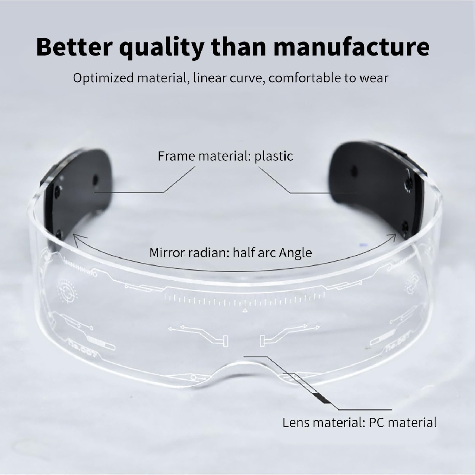 Cyberpunk LED Light Up Glasses - 7 Color Changing Futuristic Glasses for Men & Women | Perfect for Halloween, Christmas, Rave Parties & Cosplay Events