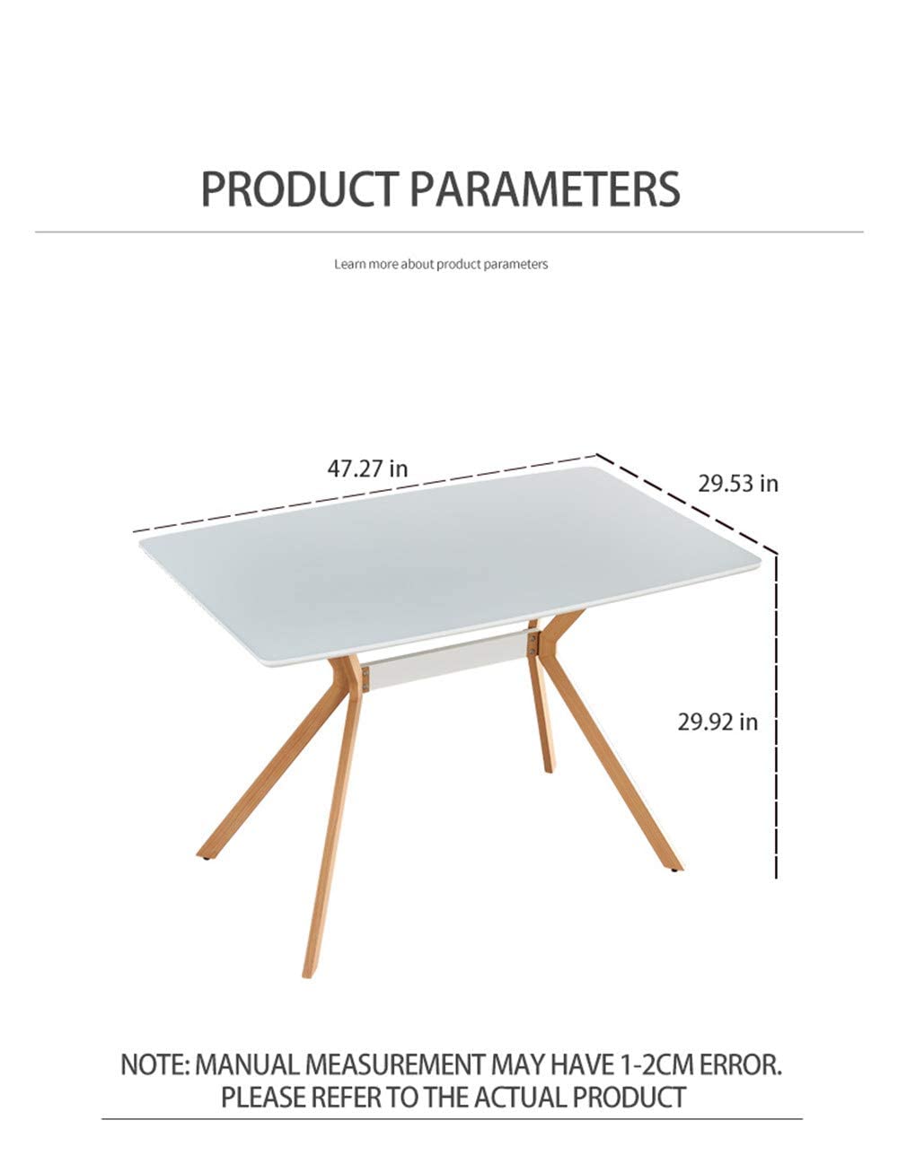 Modern White Dining Table with Metal Shelf & Adjustable Legs - Kitchen, Office, and Home Use - Perfect for Small Spaces, Breakfast Nook, and Workspace