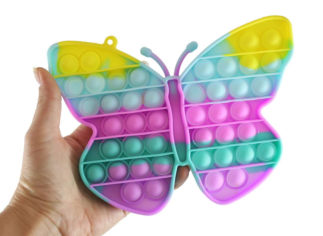 Large Butterfly Bubble Pop Fidget Toy - Silicone Push Poke Sensory Stress Relief Toy for Kids & Adults - Anxiety Relief & Focus Aid - Perfect for Classroom, Office & Travel