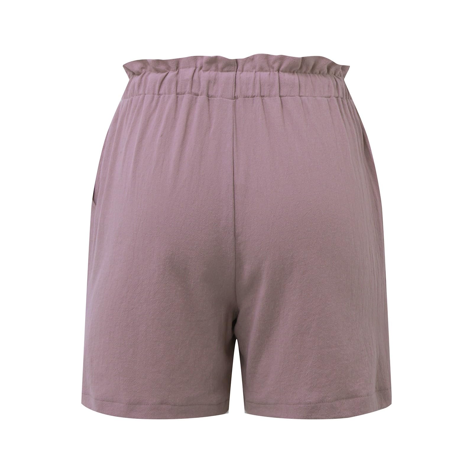 Trendy Women's Paperbag High Waisted Summer Shorts with Drawstring - Flowy Casual Lounge Shorts for Comfort & Style | Perfect for Beach, Vacation, and Everyday Wear