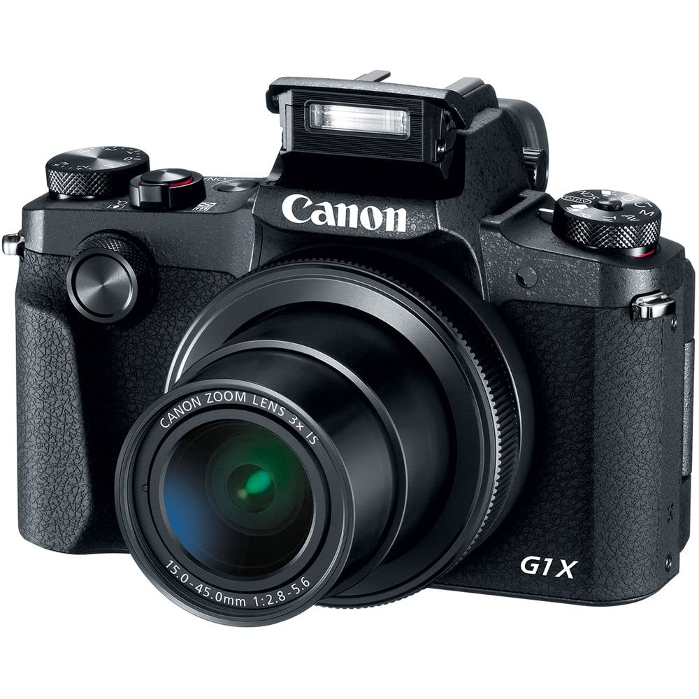 Canon PowerShot G1 X Mark III Digital Camera (2208C001) - 20.1MP APS-C Sensor, 24-72mm f/2.8-5.6 Lens, 4K Video - Bundle with 64GB SD Card, Card Reader, Soft Case, Tripod, Hand Strap, Memory Wallet & Cleaning Kit (Renewed) - Perfect for Travel Photography, Vlogging & Professional Shooting