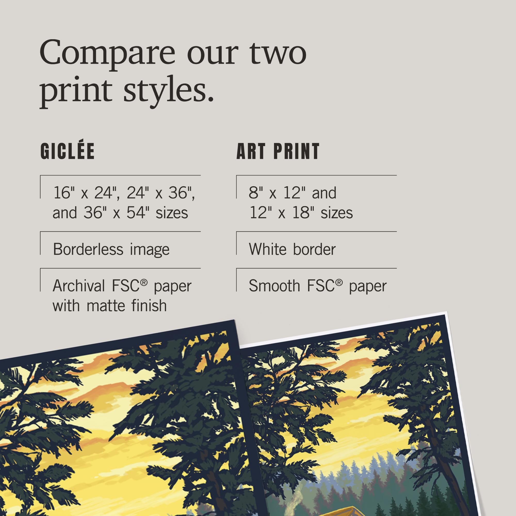 Lantern Press 16x24 Inch Giclee Art Print - Idaho Cabin Scene Wall Decor for Living Room, Bedroom & Cabin Home Decor