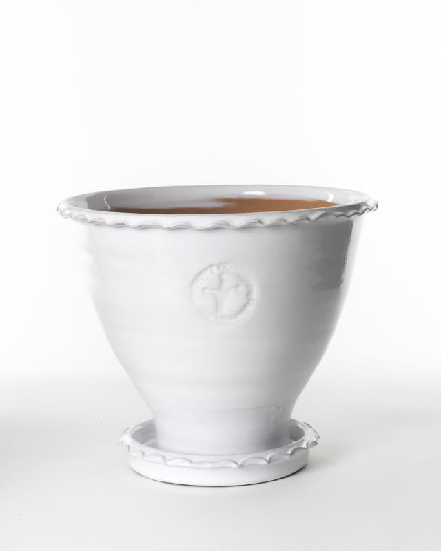 Kruka Sturehof Adelcrantz 21cm White Ceramic Flower Pot - Perfect for Indoor Plants, Succulents, and Home Decor
