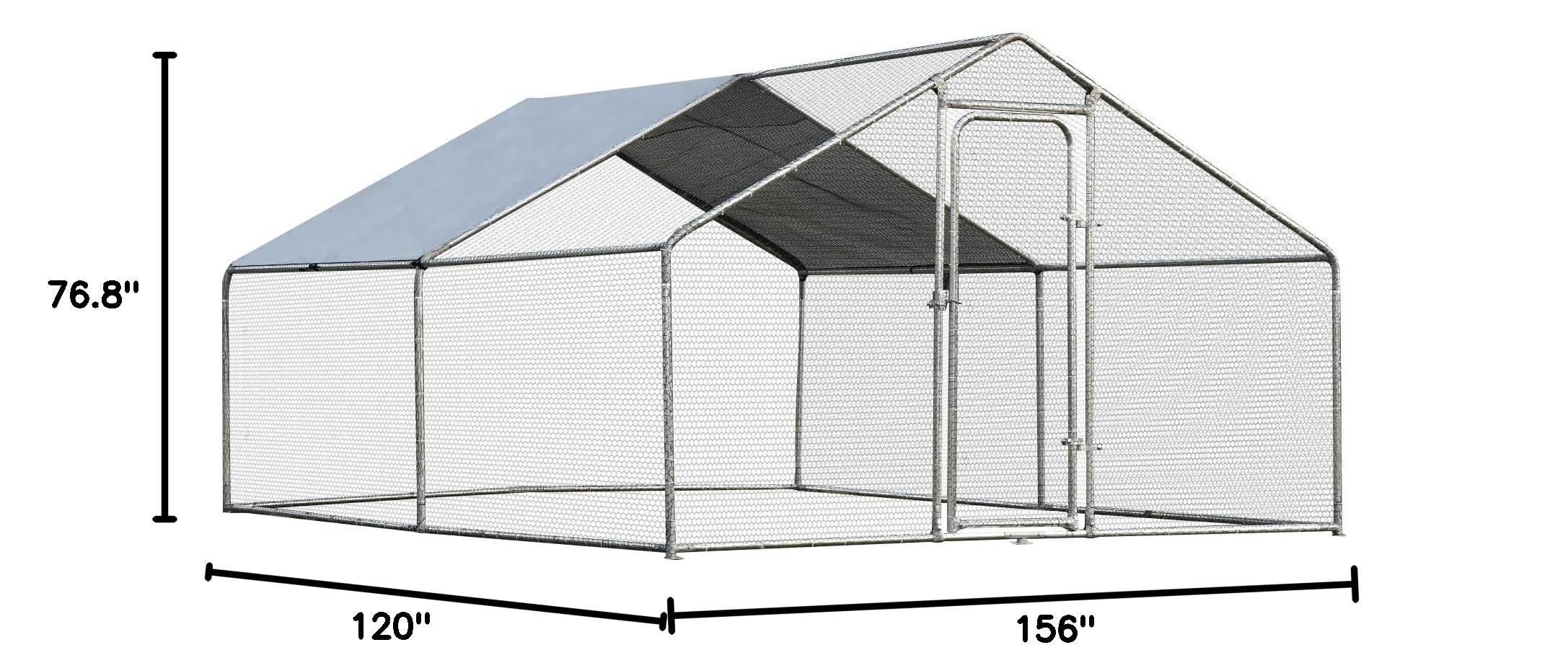PETSITE Large Walk-In Metal Chicken Coop - Spire Shaped Poultry Cage with Waterproof Cover for Hens, Ducks & Outdoor Backyard Farming | Durable Chicken House for Free Range Birds & Small Farm Use