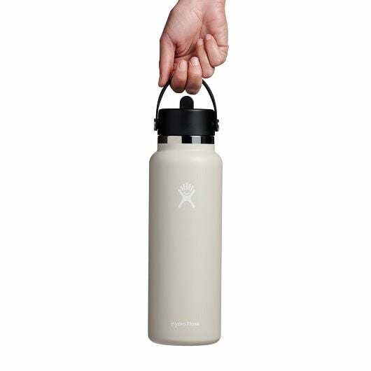 40 oz Wide Mouth Water Bottle with Flex Straw Cap - Insulated Stainless Steel, Leak Proof & BPA Free - Perfect for Gym, Hiking, Travel & Everyday Hydration