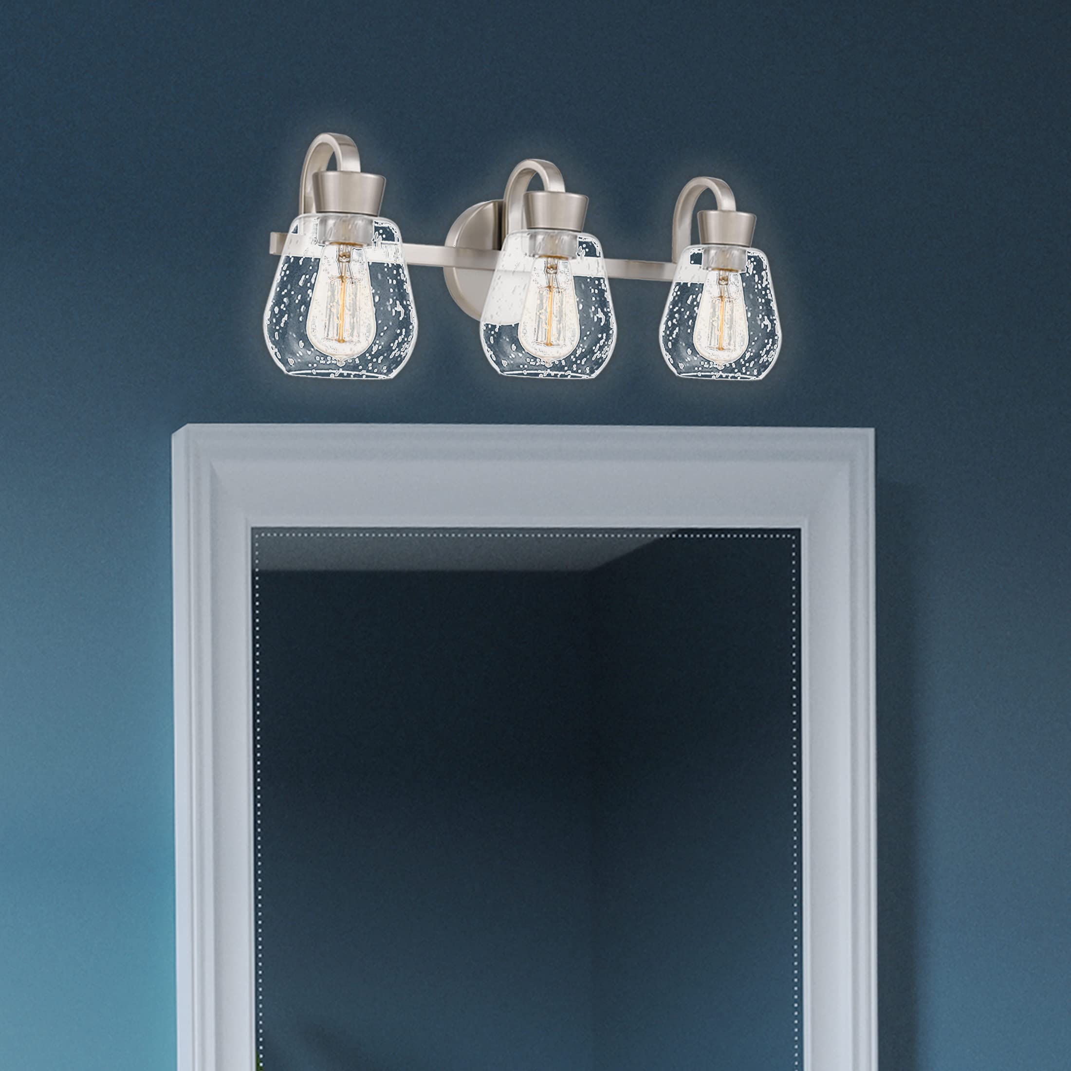 DS19204 Halstead Vanity Light in Brushed Nickel - Modern Bathroom Lighting Fixture for Vanity Mirror, Dressing Room & Makeup Area