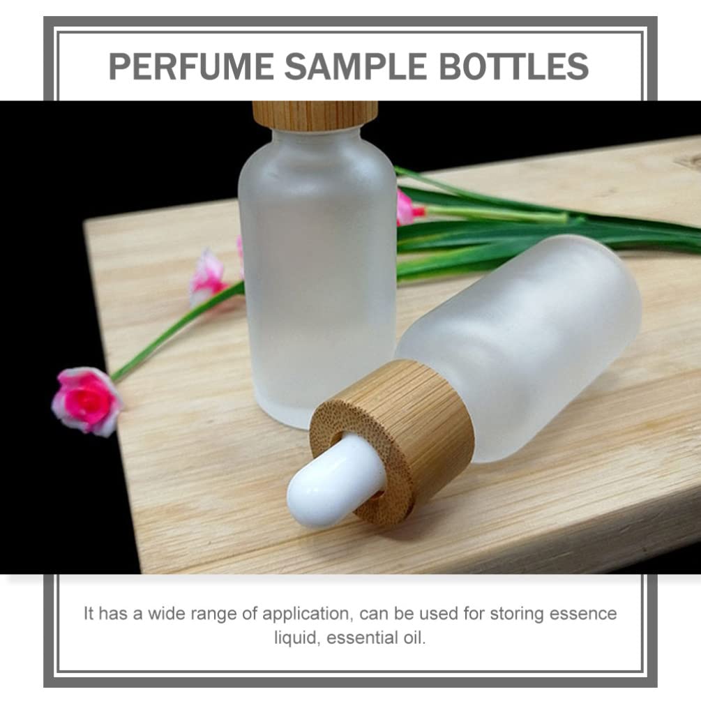 EXCLUZO 5-Pack Glass Dropper Bottles with Bamboo Lids - Leakproof Essential Oil Containers for Travel, DIY Blends & Aromatherapy - Perfect for Essential Oils, Perfumes, Serums & Liquid Storage