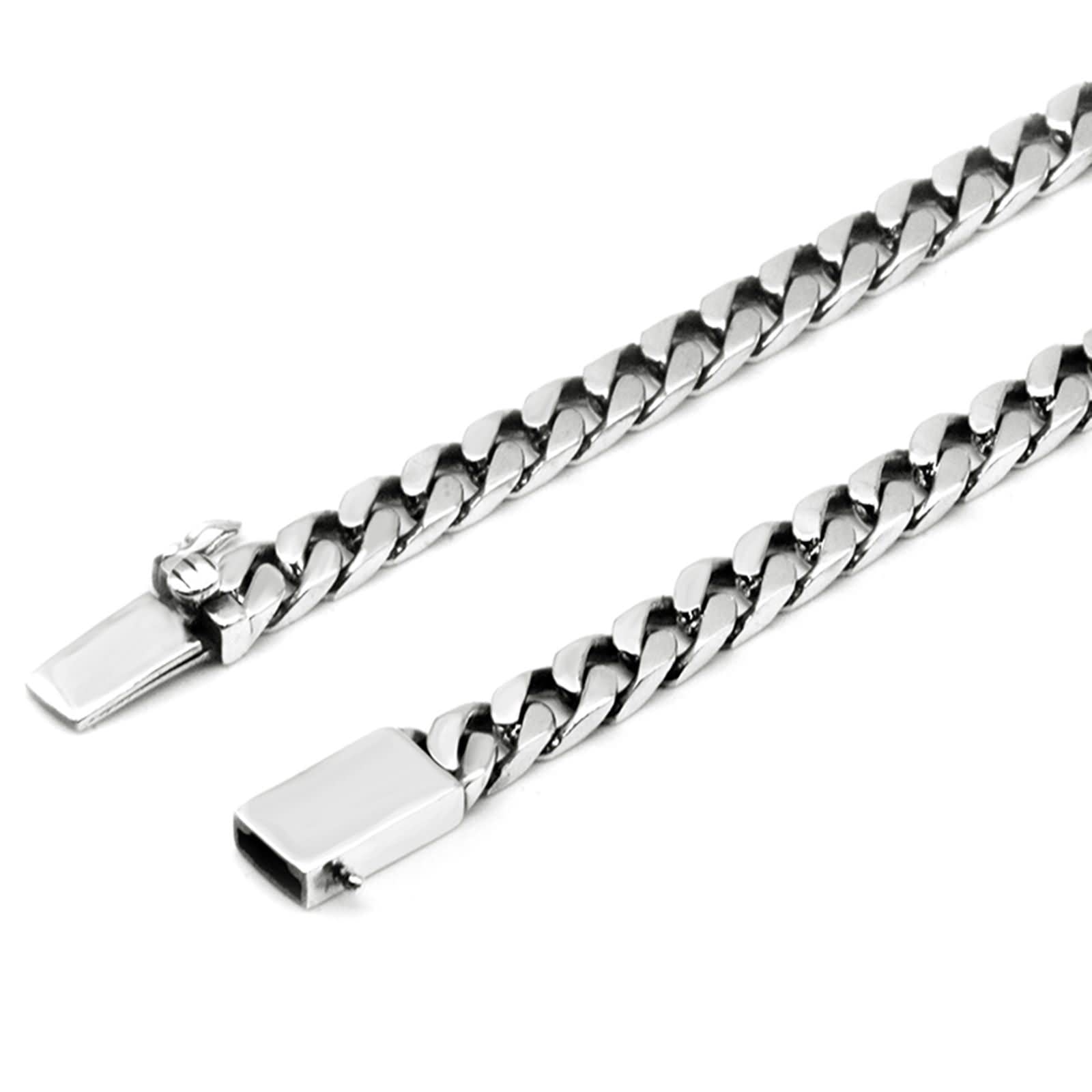 6mm Sterling Silver Men's Curb Chain Necklace - 18 Inch Durable & Stylish Jewelry for Gifts, Casual & Formal Wear