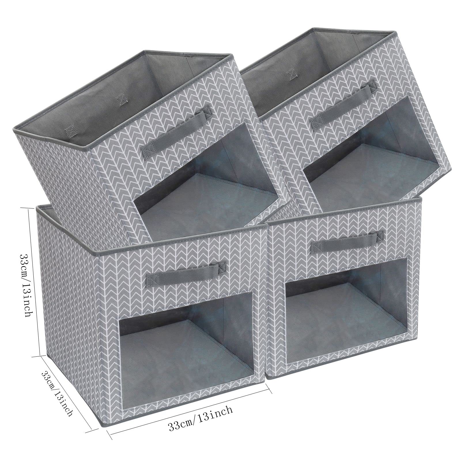 4-Pack Clear Window Cube Storage Bins - 13