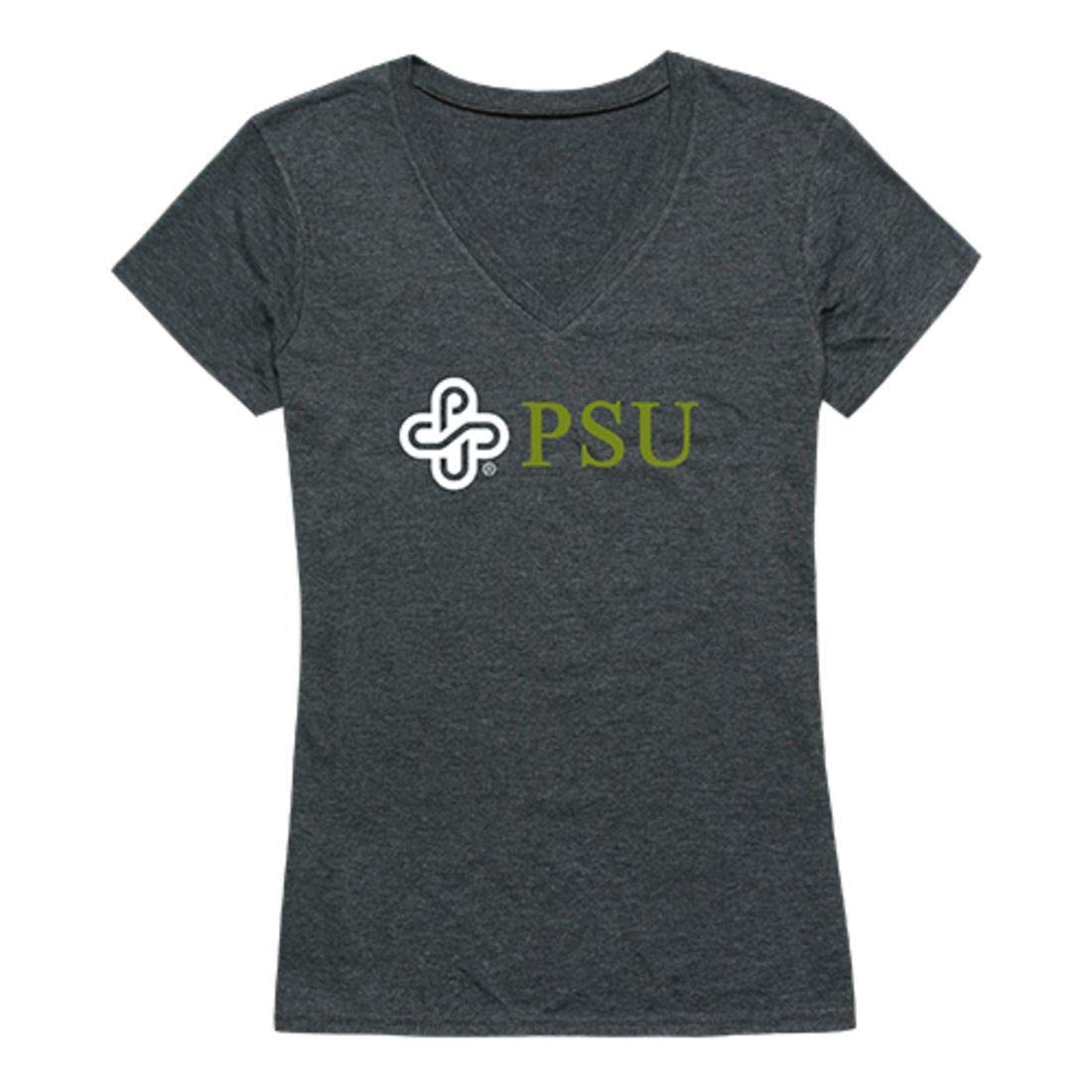 PSU Portland State University Vikings Women's Heather Charcoal Institutional Tee T-Shirt - Comfortable College Apparel for School Spirit & Casual Wear