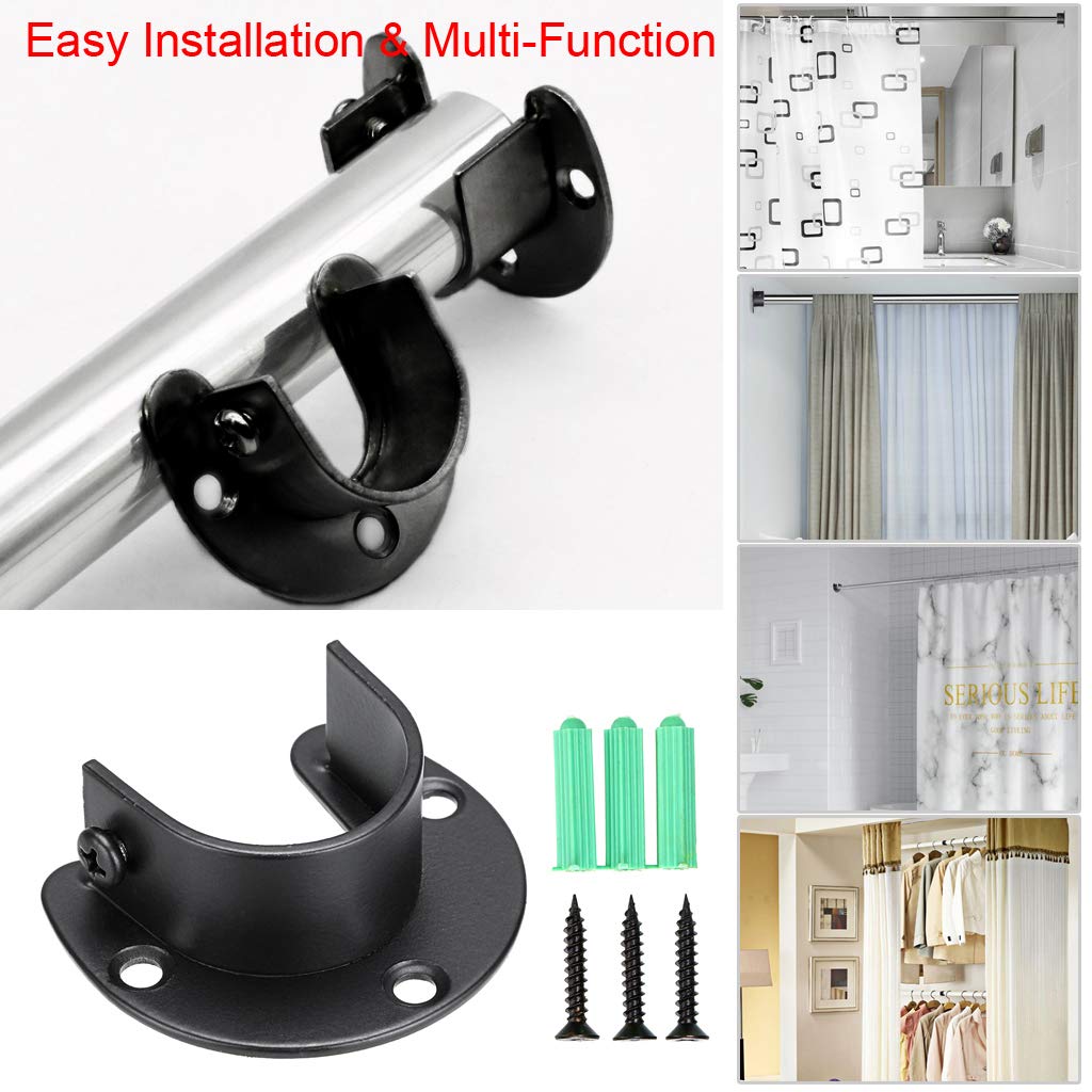 OwnMy 6-Pack Stainless Steel U-Shaped Closet Rod End Supports - 1-1/4