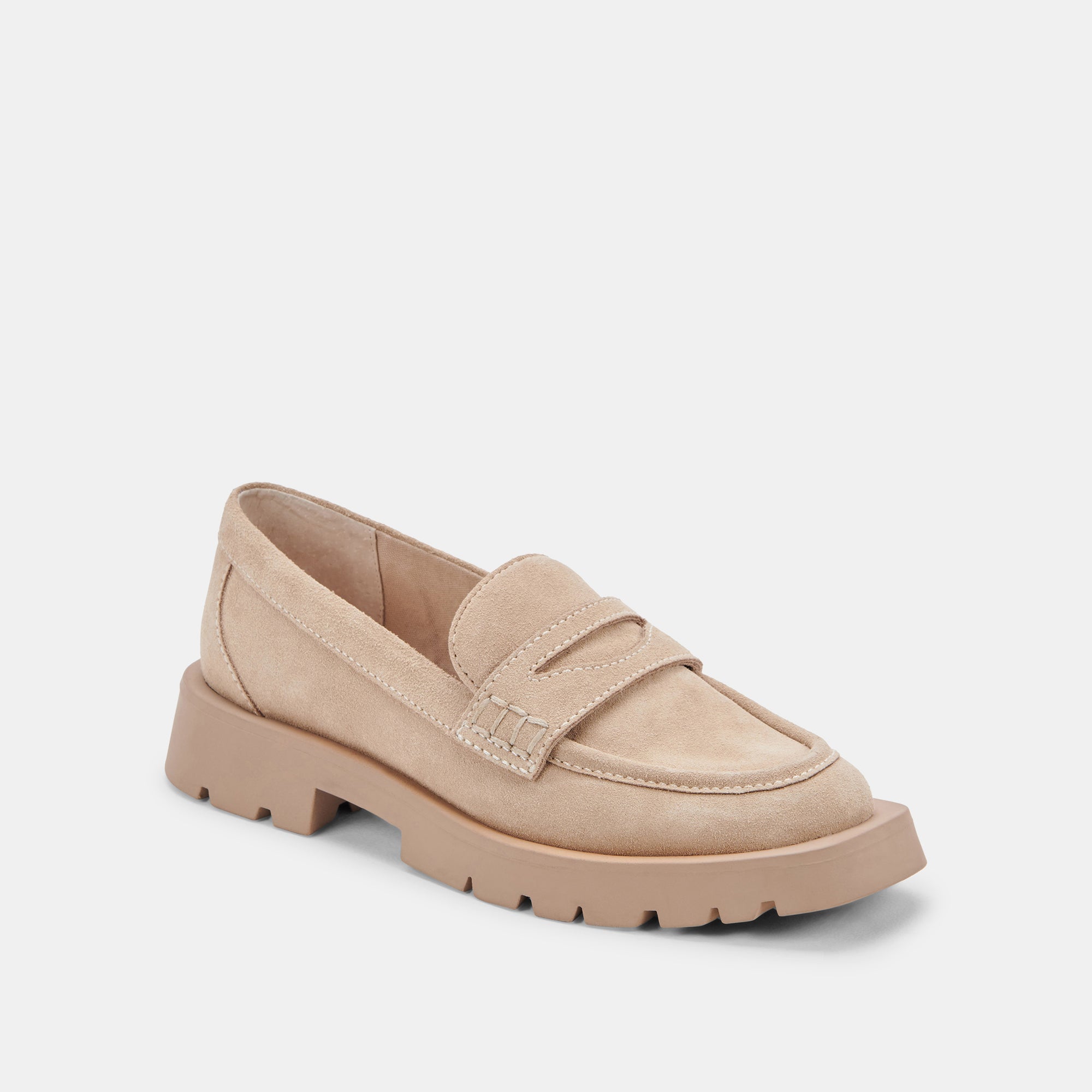 ELIAS WIDE FLATS DUNE SUEDE - Comfortable Women's Loafers for Work & Casual Wear - Slip-On Shoes for Office, Walking & Travel